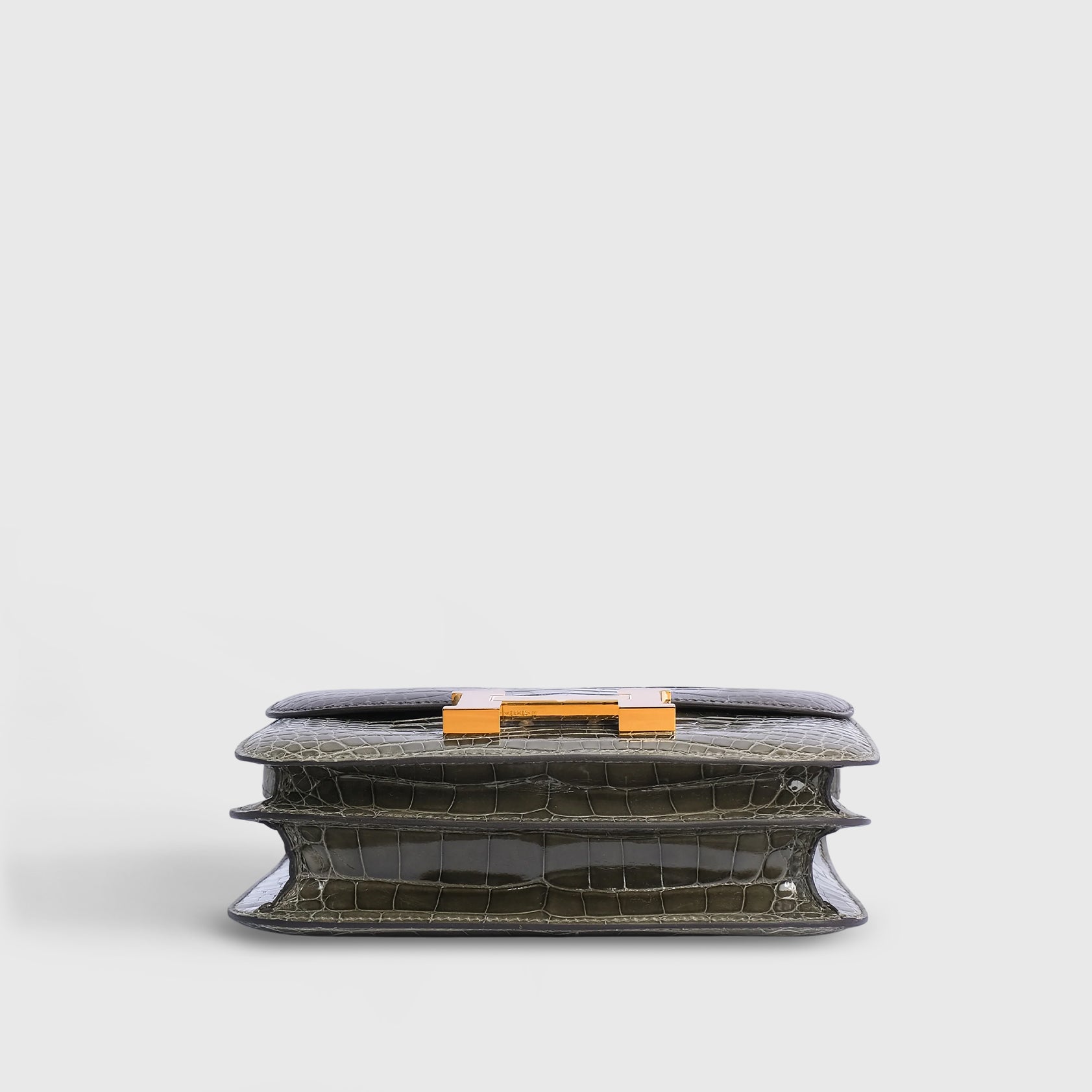 Hermès Constance Alligator Gris Tourterelle/ Gris Elephant Shiny Gold Hardware - eliteUSA 