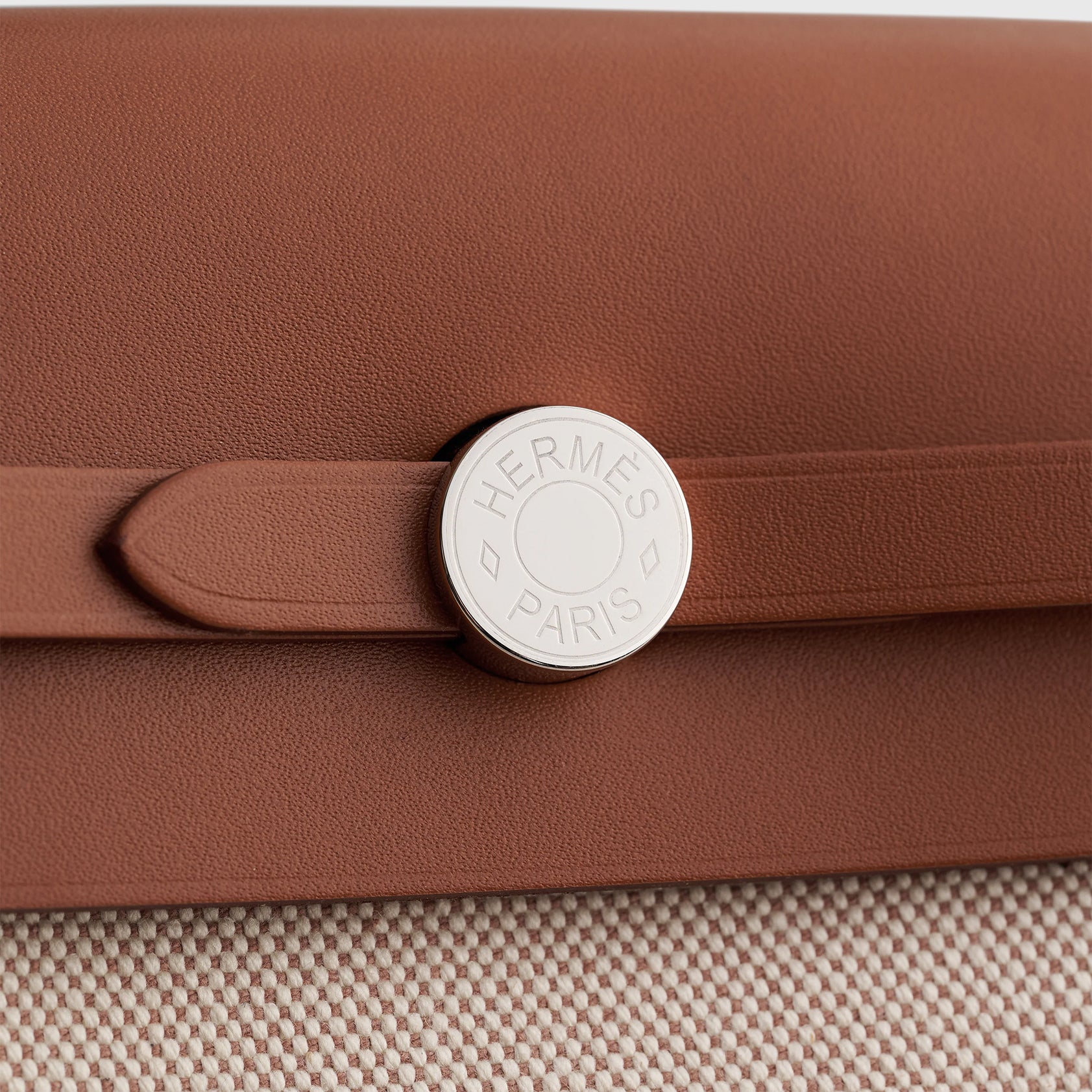 Hermès Herbag Mini Ecru Beige/Fauve Palladium Hardware