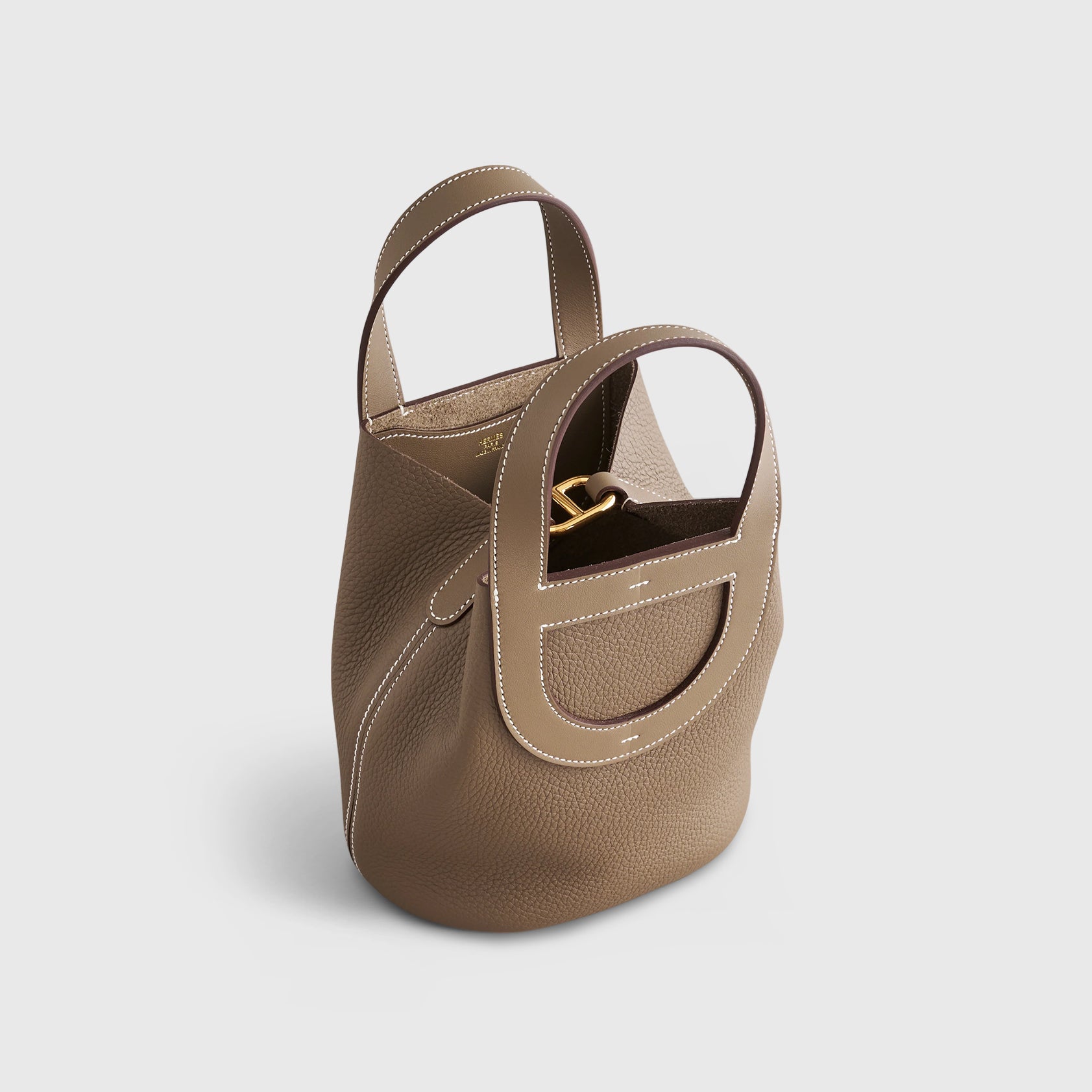 Hermès In-The-Loop Bag 18 Clemence, Swift Etoupe Gold Hardware - eliteUSA 