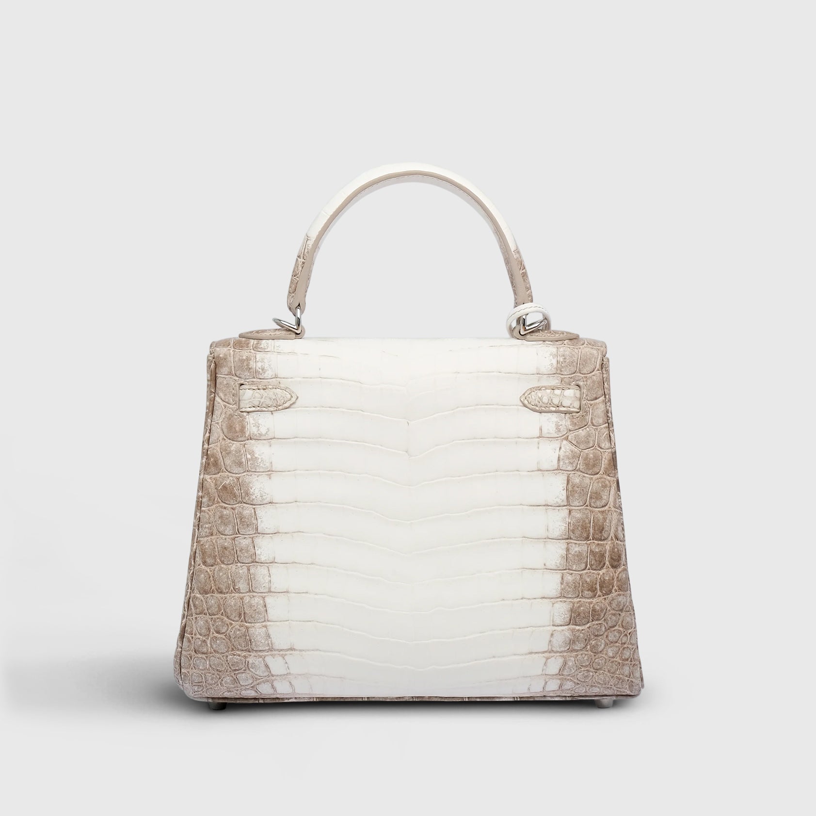Hermès Kelly 25 Croc Himalaya Palladium Hardware - eliteUSA 