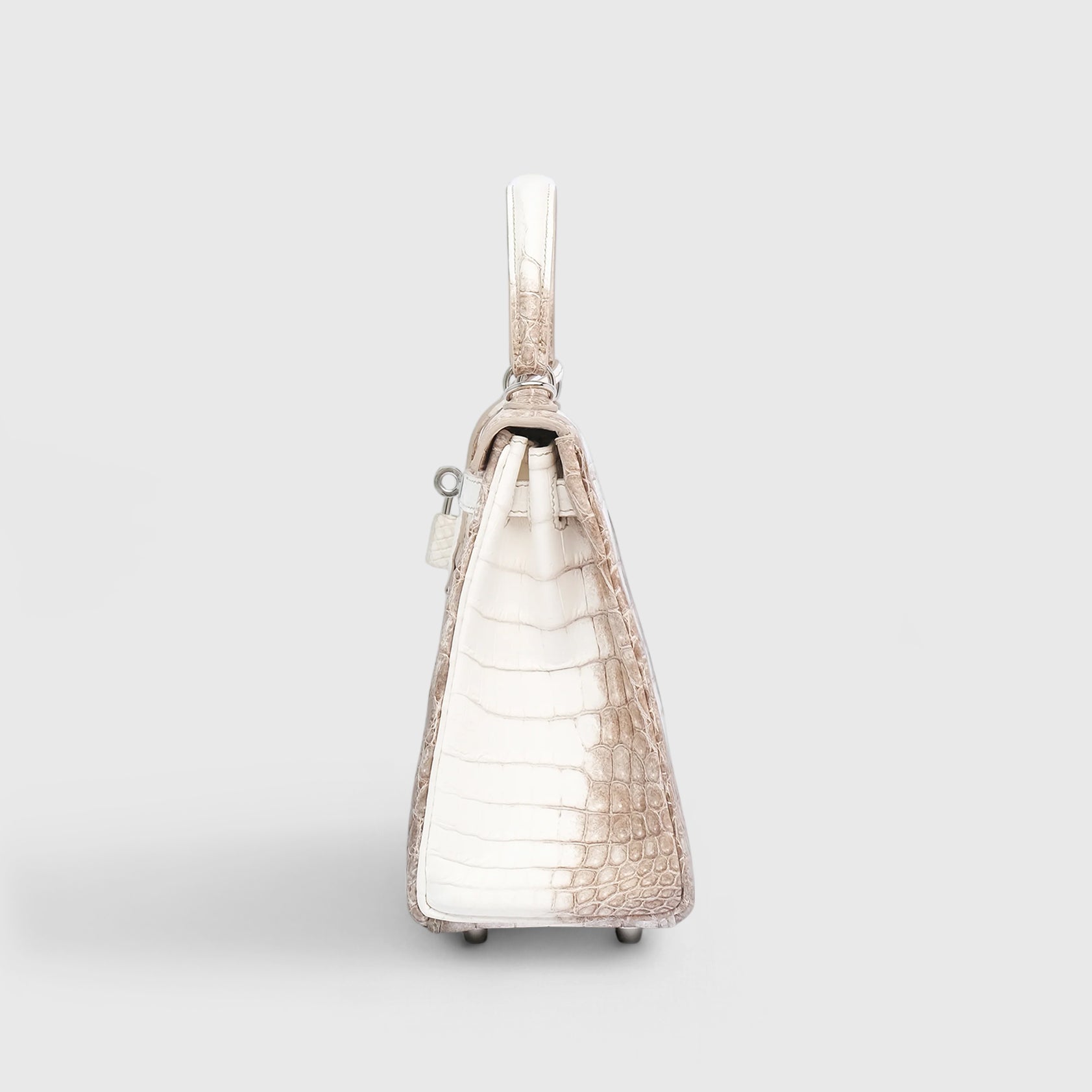 Hermès Kelly 25 Croc Himalaya Palladium Hardware - eliteUSA 