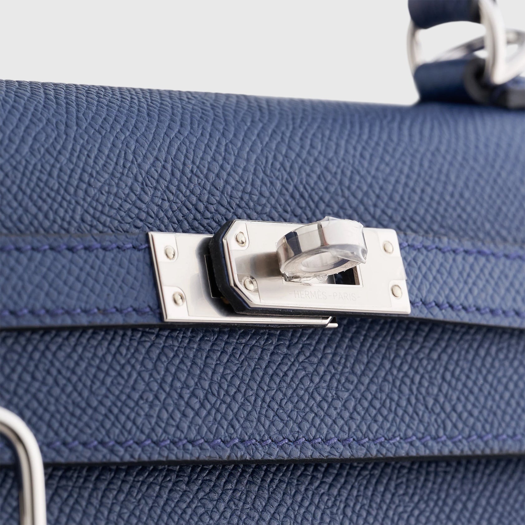 Hermès Kelly 25 Epsom Blue Navy Sellier Palladium Hardware - eliteUSA 