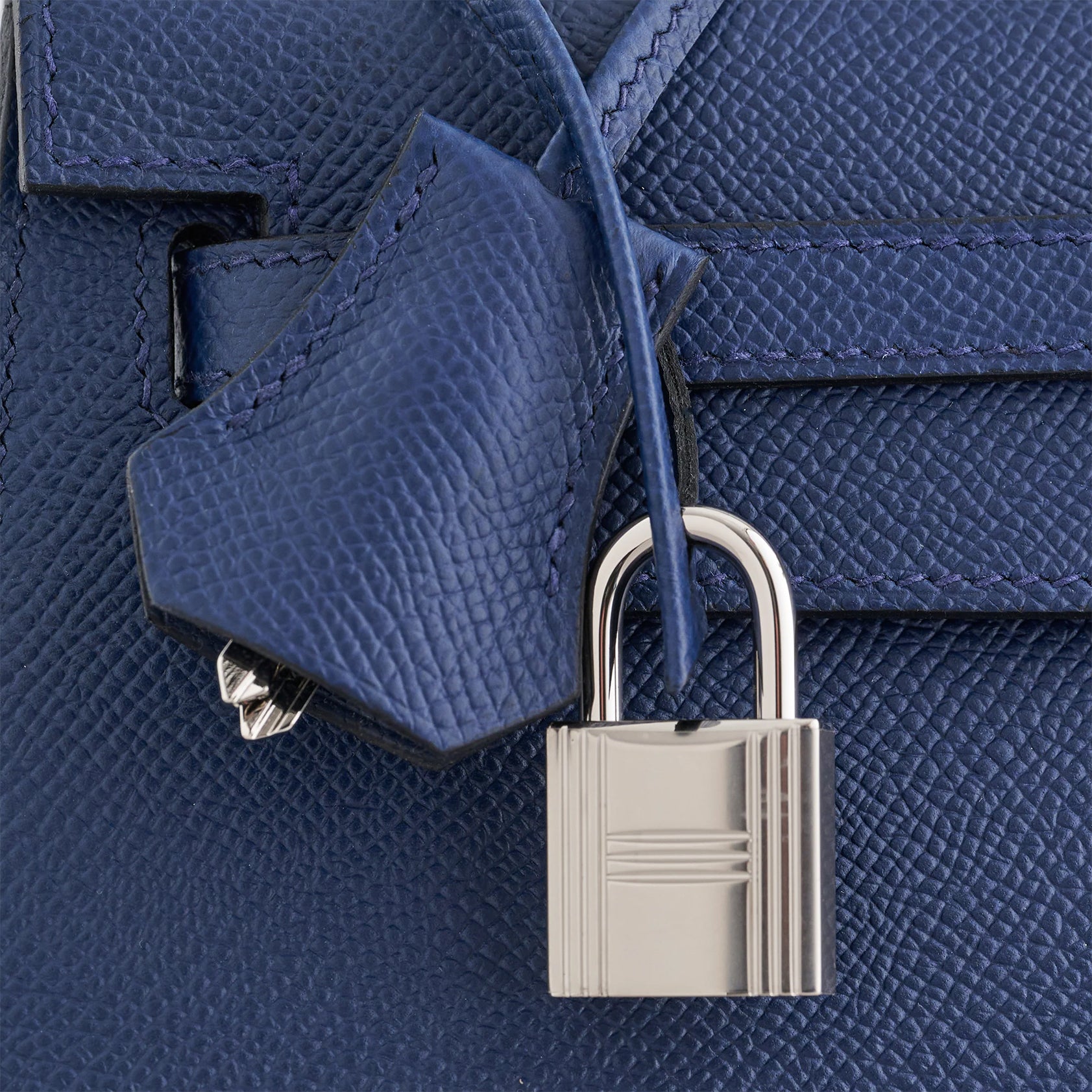 Hermès Kelly 25 Epsom Blue Navy Sellier Palladium Hardware - eliteUSA 