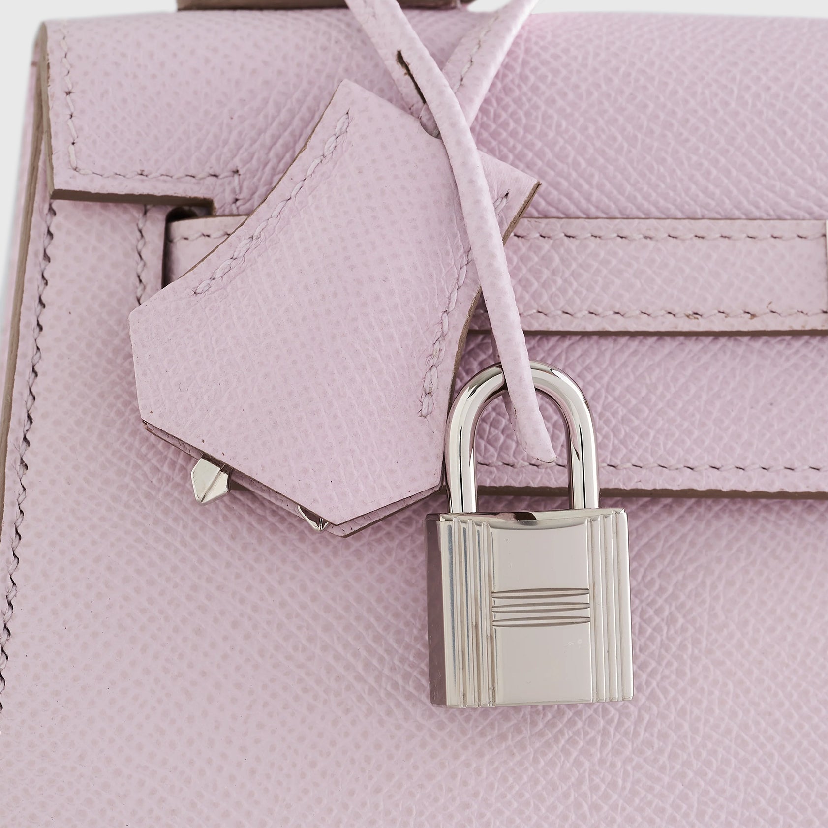 Hermès Kelly 25 Epsom Mauve Pale Palladium Hardware - eliteUSA 