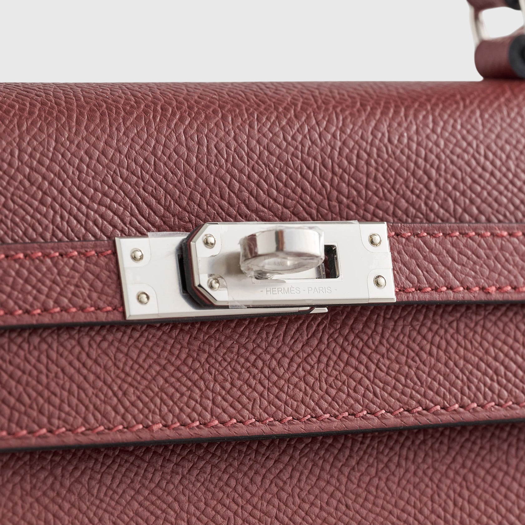 Hermès Kelly 25 Epsom Rouge H Sellier Palladium Hardware - eliteUSA 
