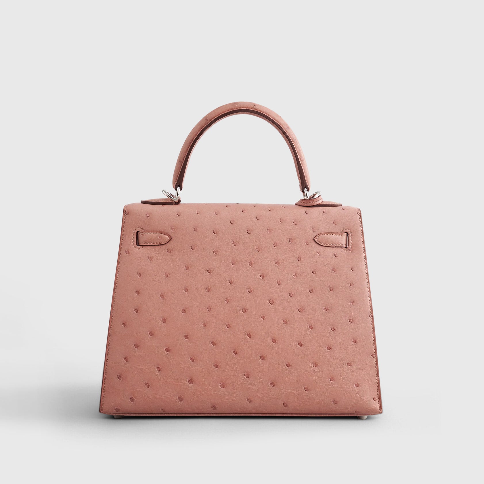 Hermès Kelly 25 Ostrich Terre Cuite Palladium Hardware - eliteUSA 