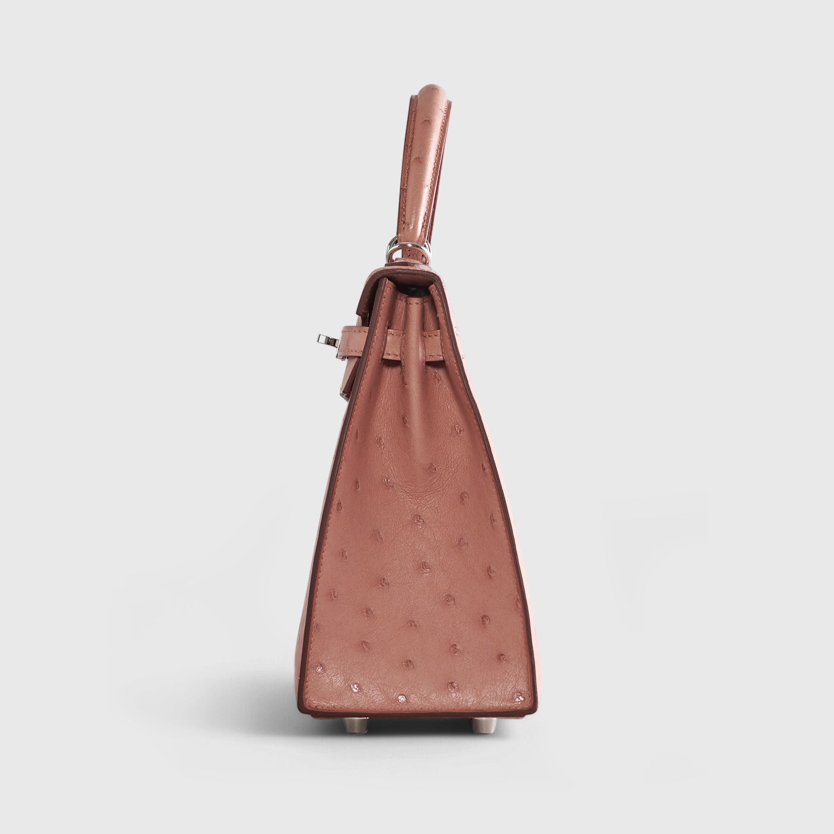 Hermès Kelly 25 Ostrich Terre Cuite Palladium Hardware - eliteUSA 