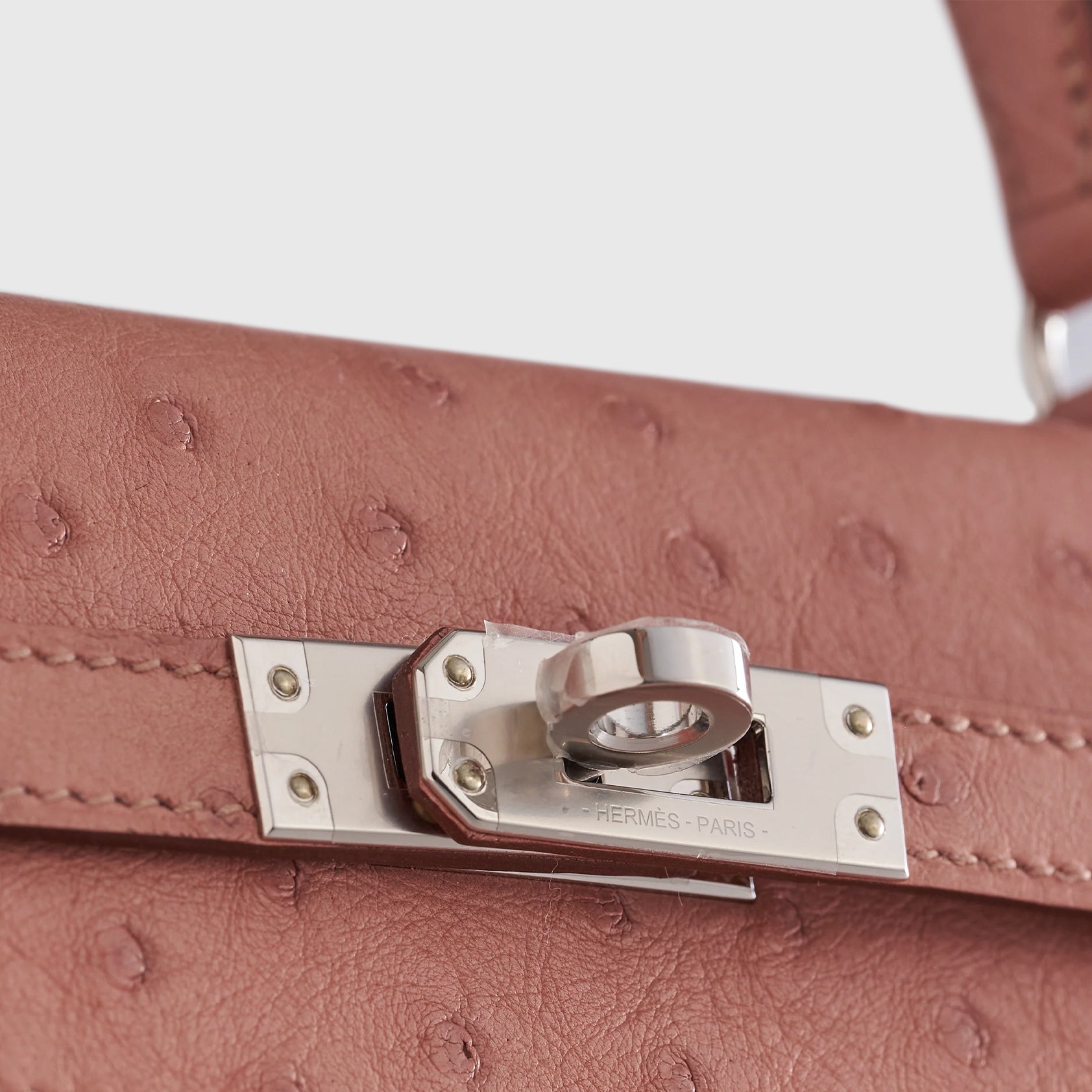 Hermès Kelly 25 Ostrich Terre Cuite Palladium Hardware - eliteUSA 