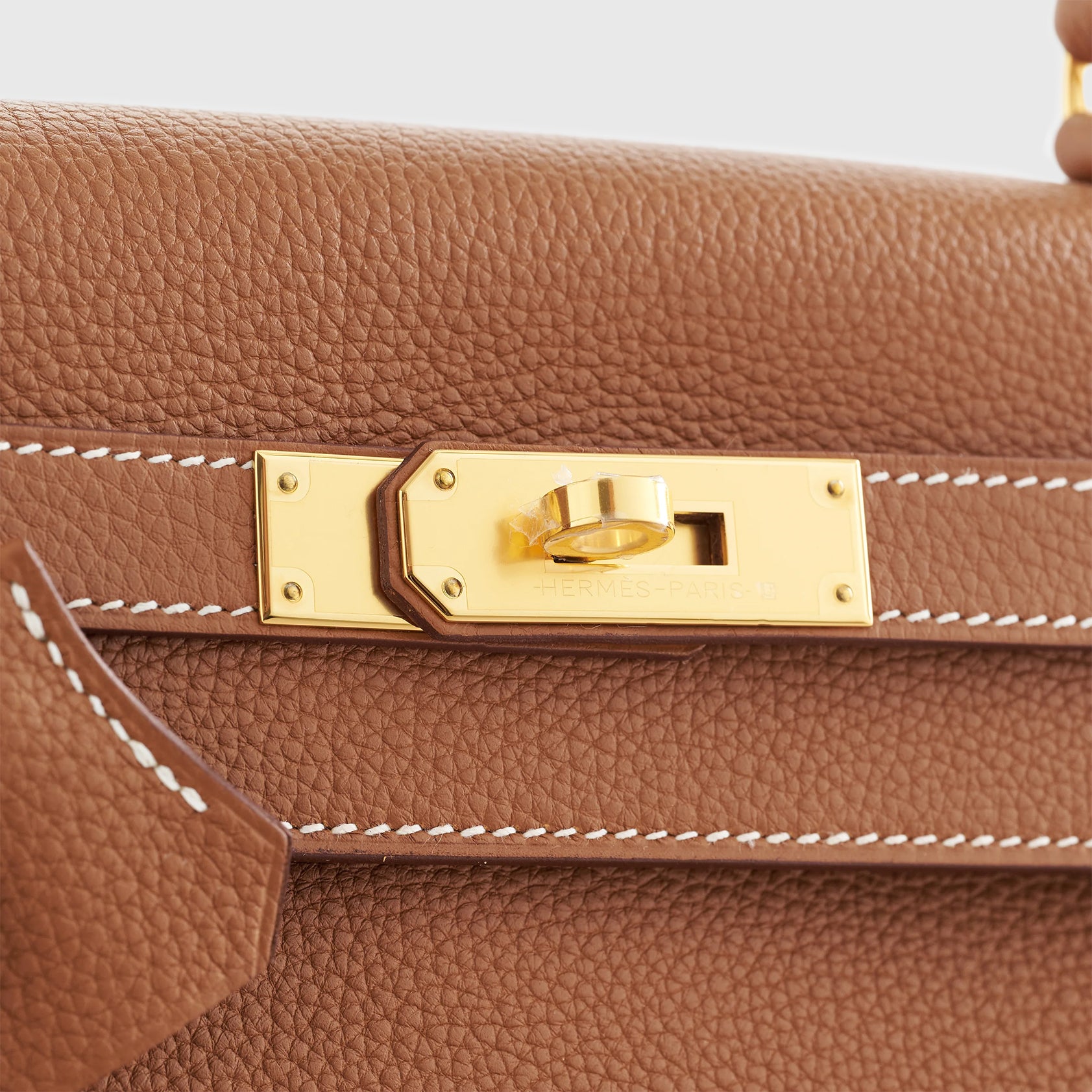 Hermès Kelly 28 Togo Gold Retourne w/Nata Strap Gold Hardware - eliteUSA 