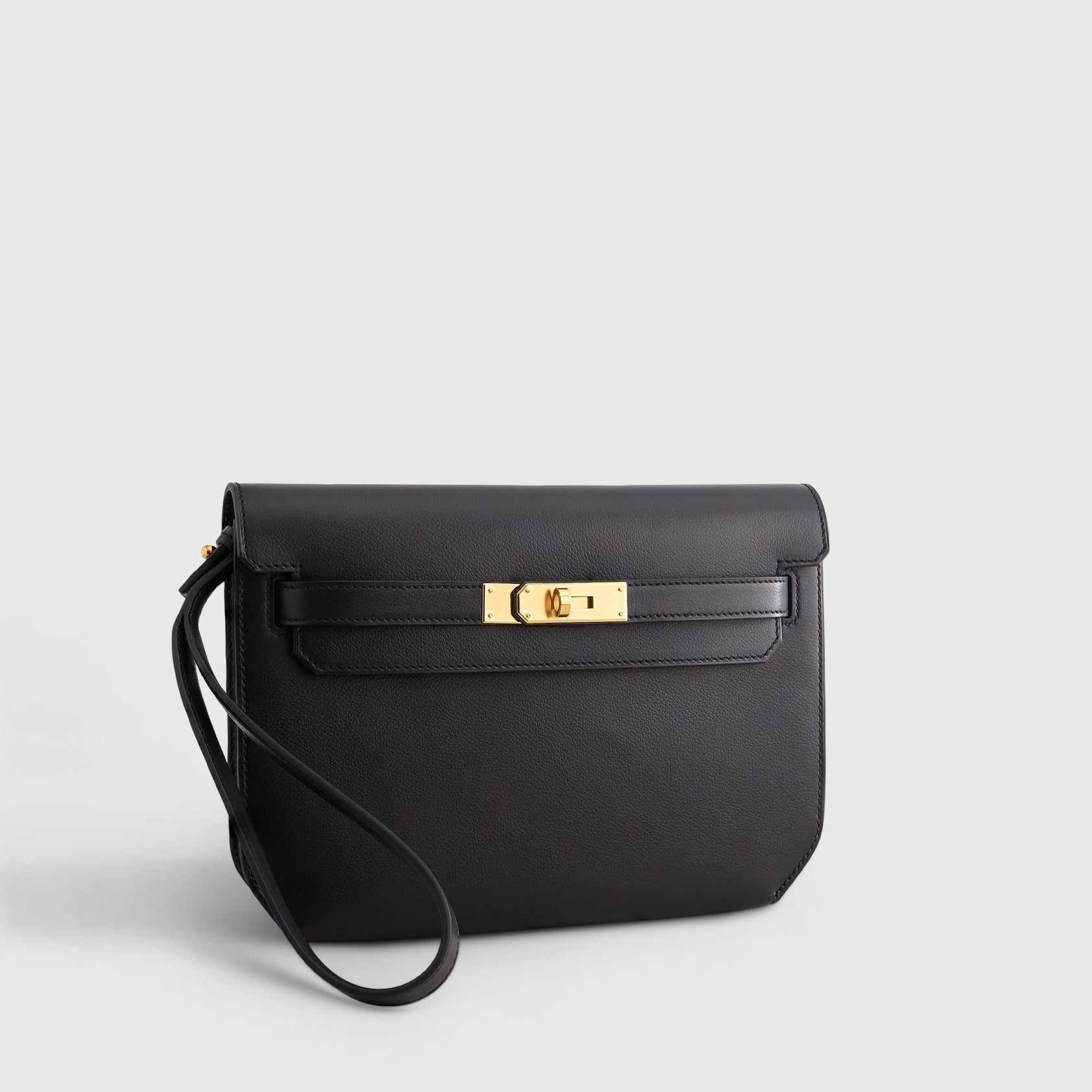 Hermès Kelly Depeches 25 Evercolor Black Gold Hardware - eliteUSA 