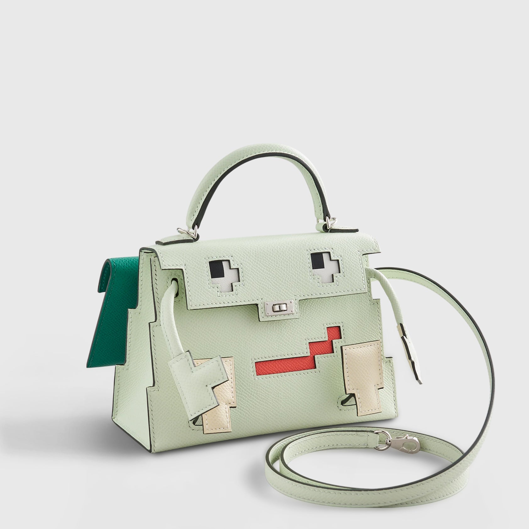 Hermès Kelly Doll Picto Mini Epsom Vert Fizz/Nata/Rose Texas/Vert Jade Palladium Hardware - eliteUSA 