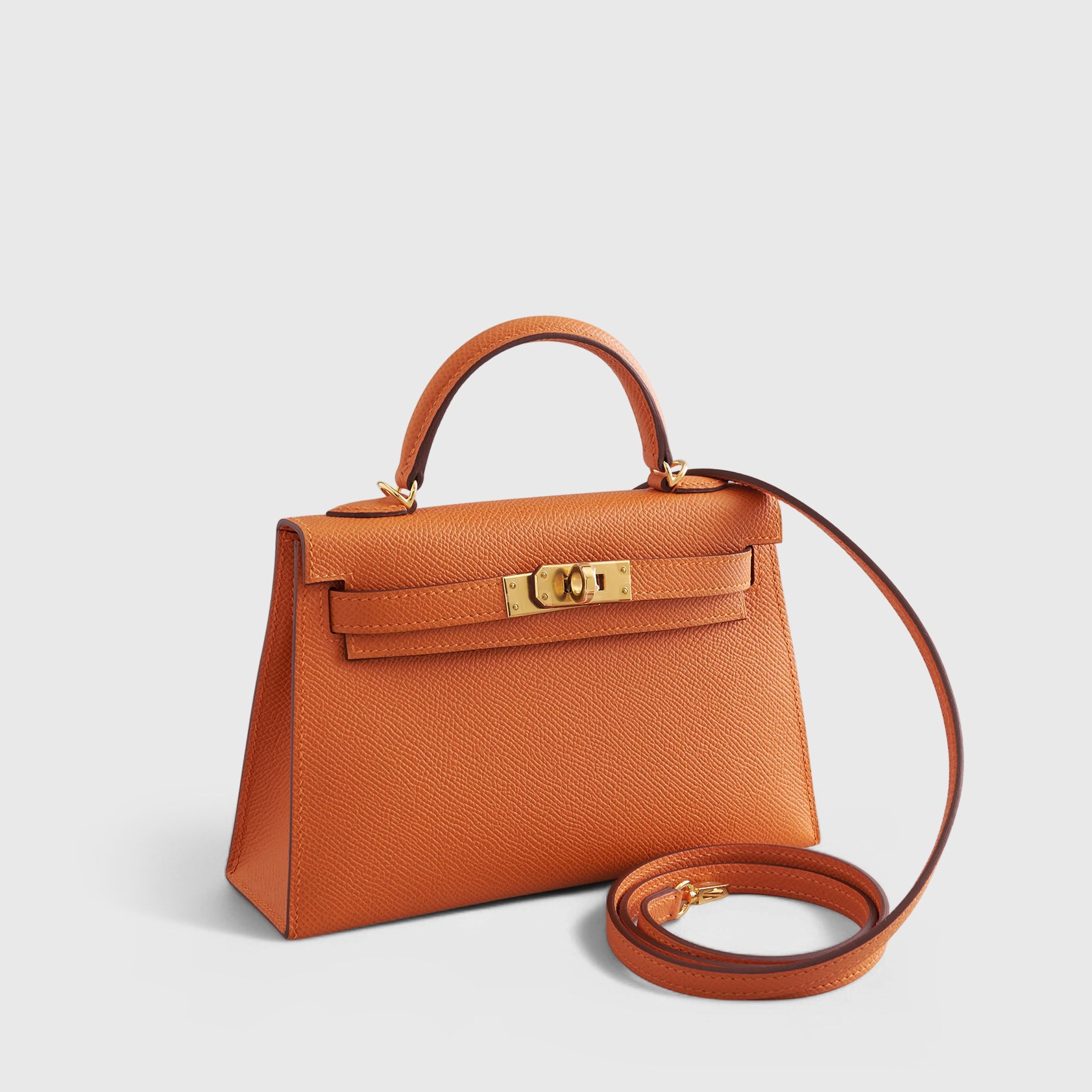Hermès Kelly Mini Epsom Orange Gold Hardware - eliteUSA 