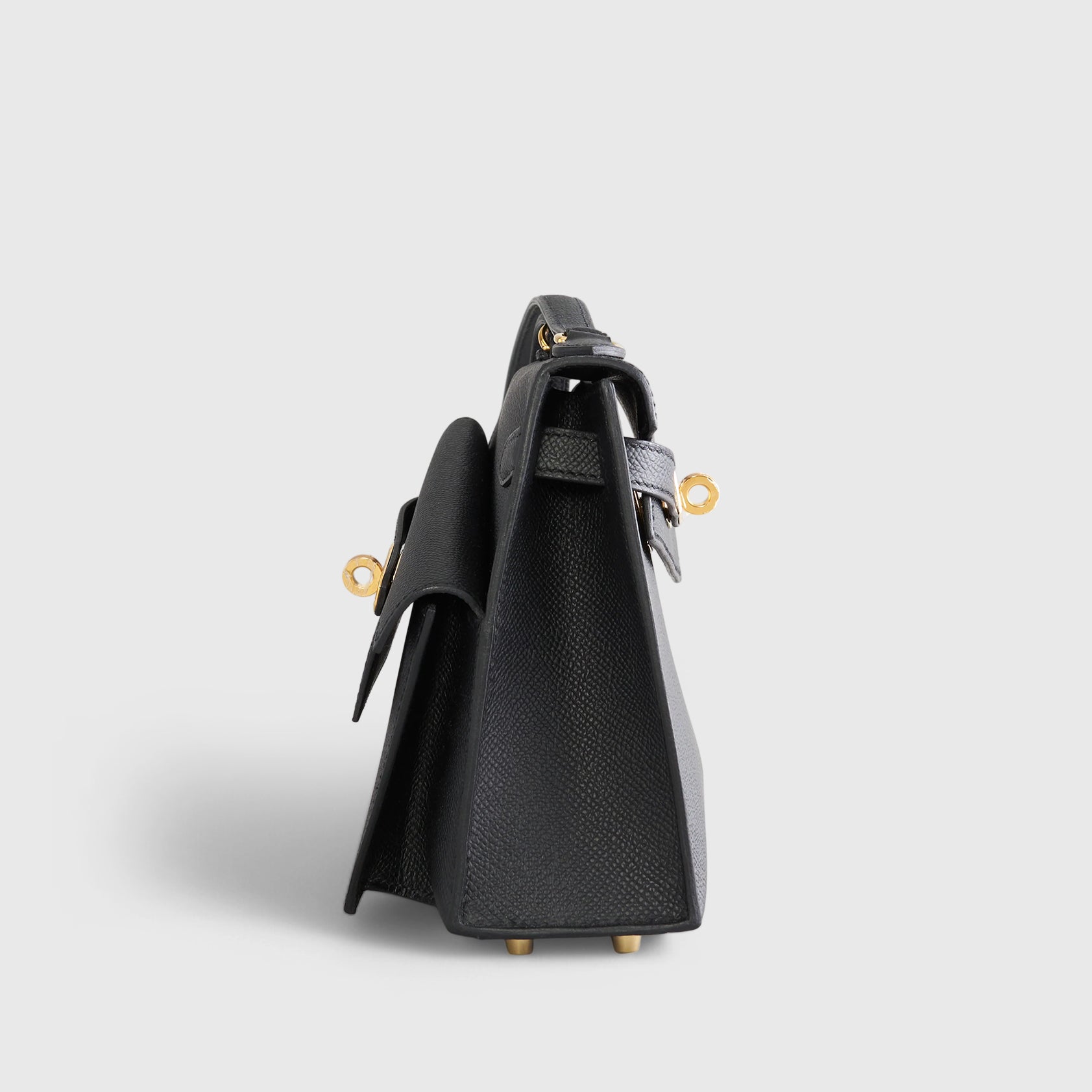 Hermès Kelly en Desordre 20 Epsom Sellier Black Gold Hardware