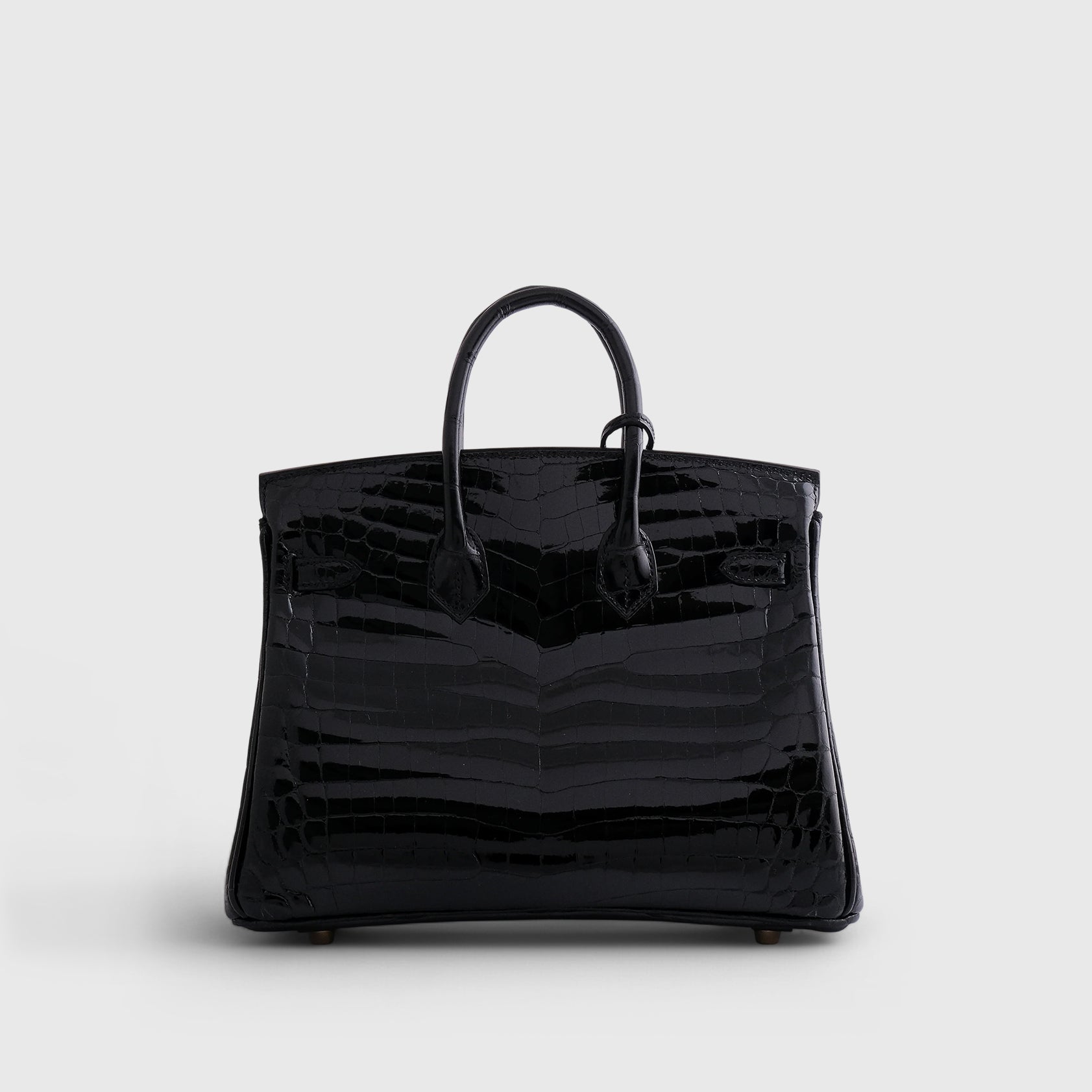 Hermès Birkin 25 Nilo Alligator Black Gold Hardware Shiny - eliteUSA 