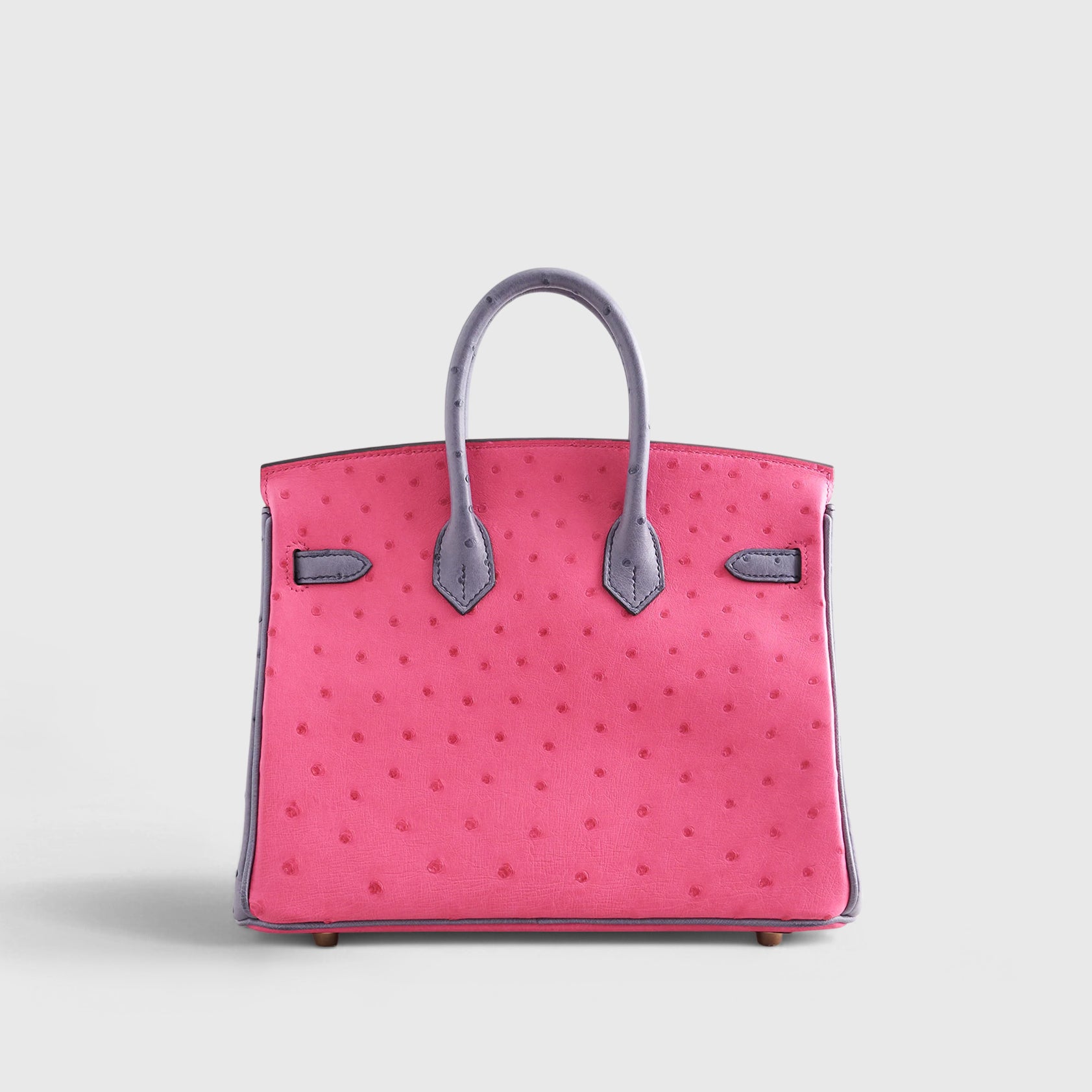 Hermès Birkin 25 Ostrich Rose Tyrien/Blue Glacier Gold Hardware HSS