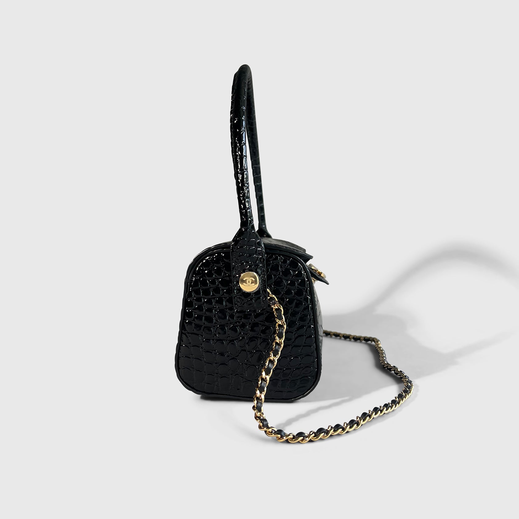 Chanel Croc Embossed Shoulder Bag