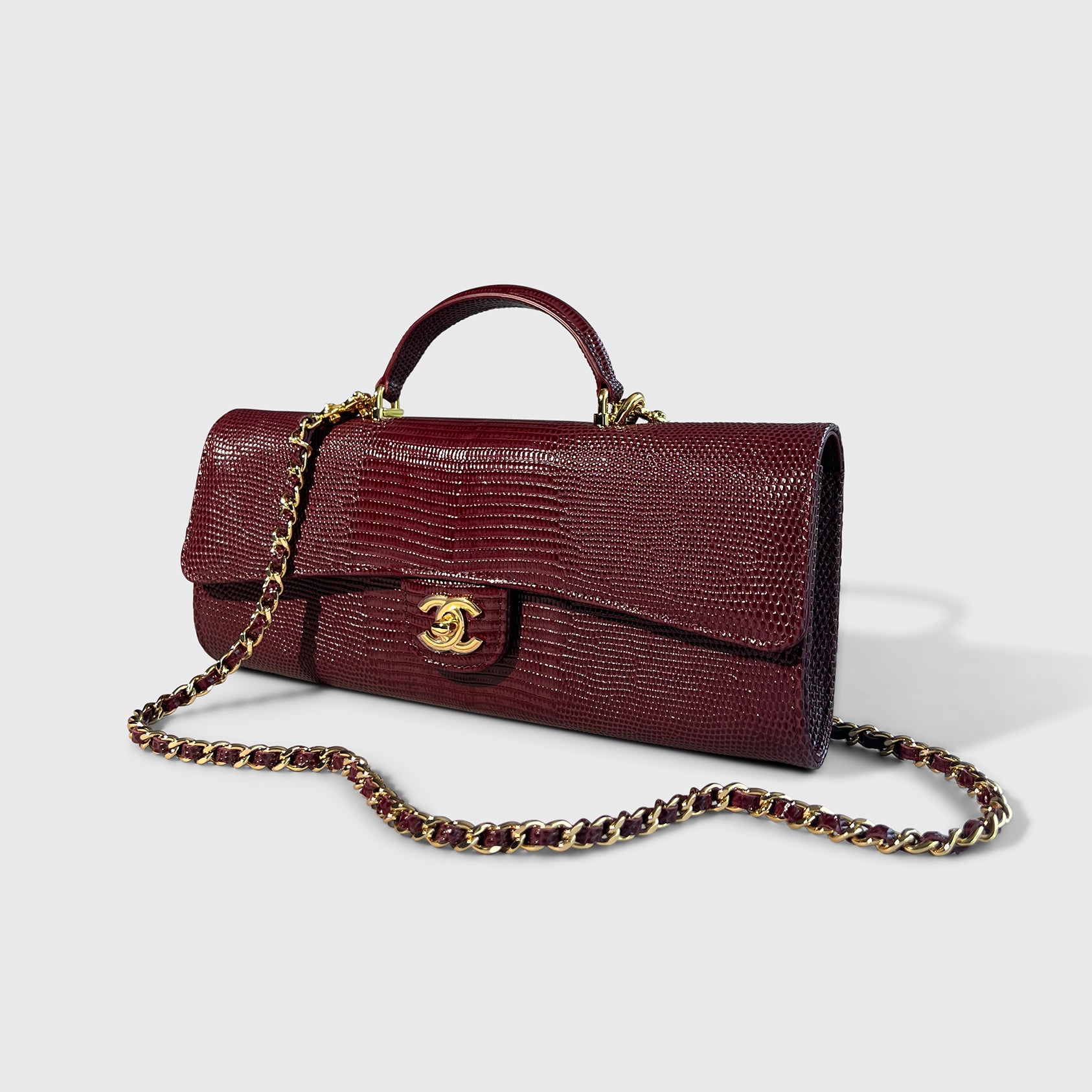 Chanel Lizard Embossed Clutch