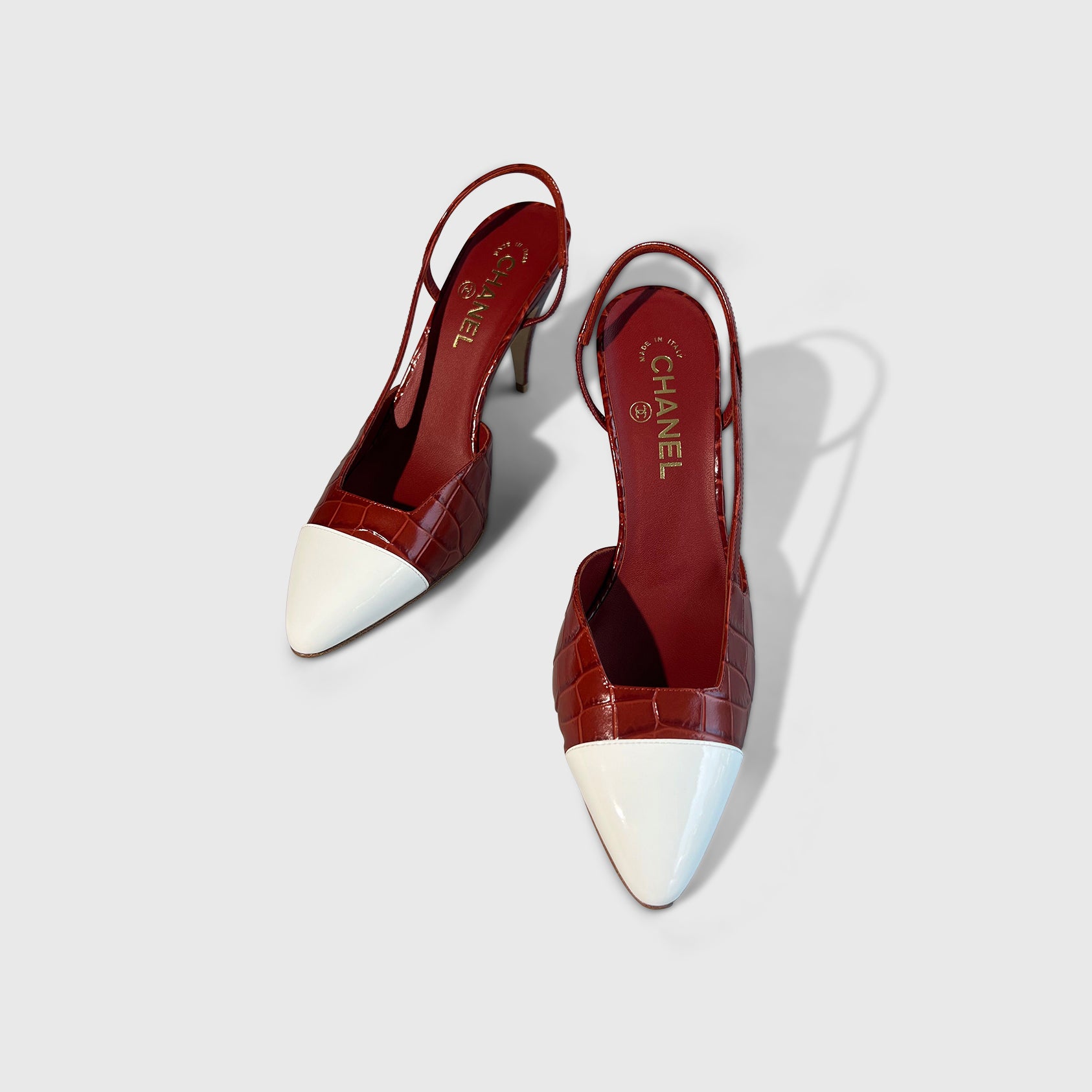 Chanel Croc Embossed Slingback