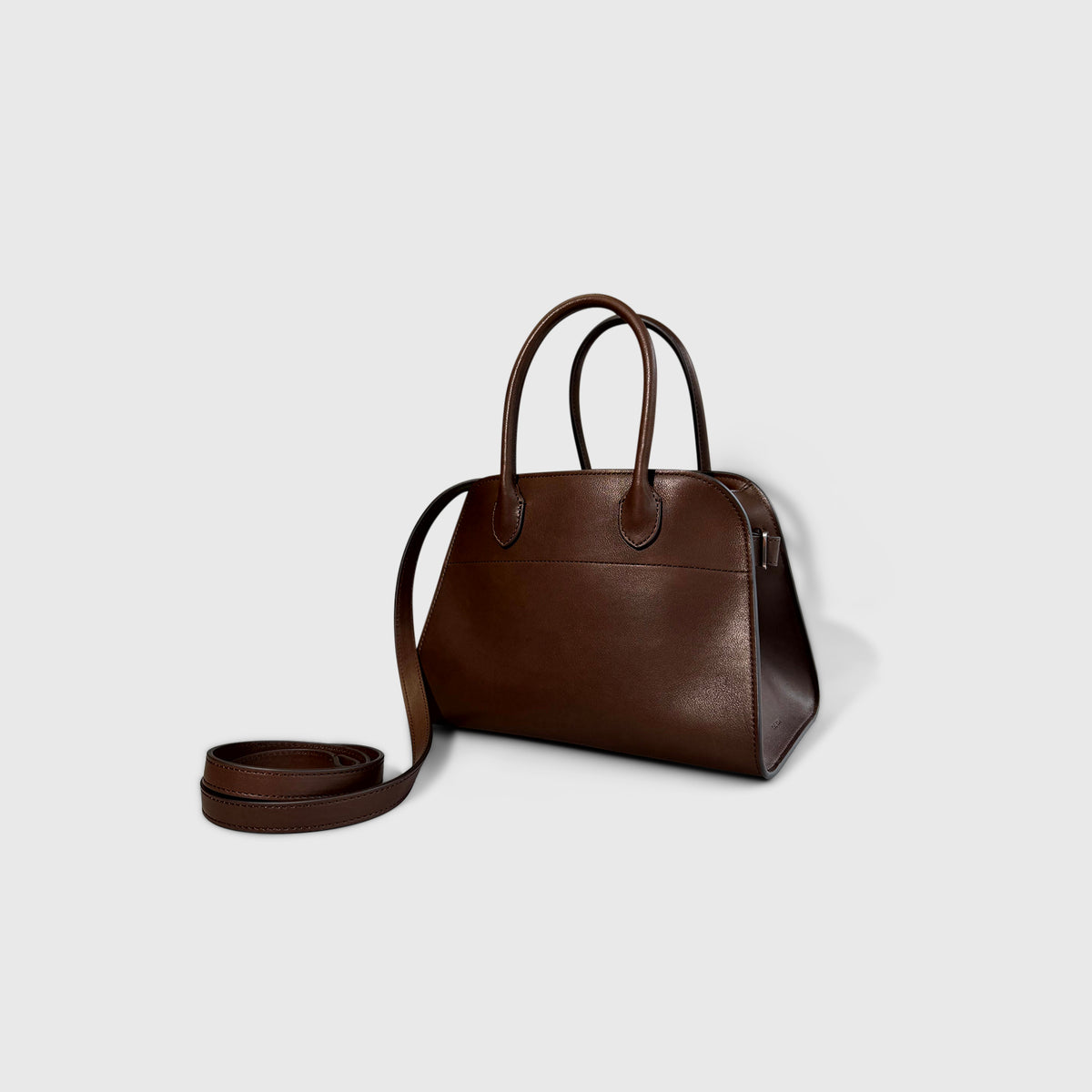 The Row Margaux Tote Smooth 10 Calfskin Deep Brown