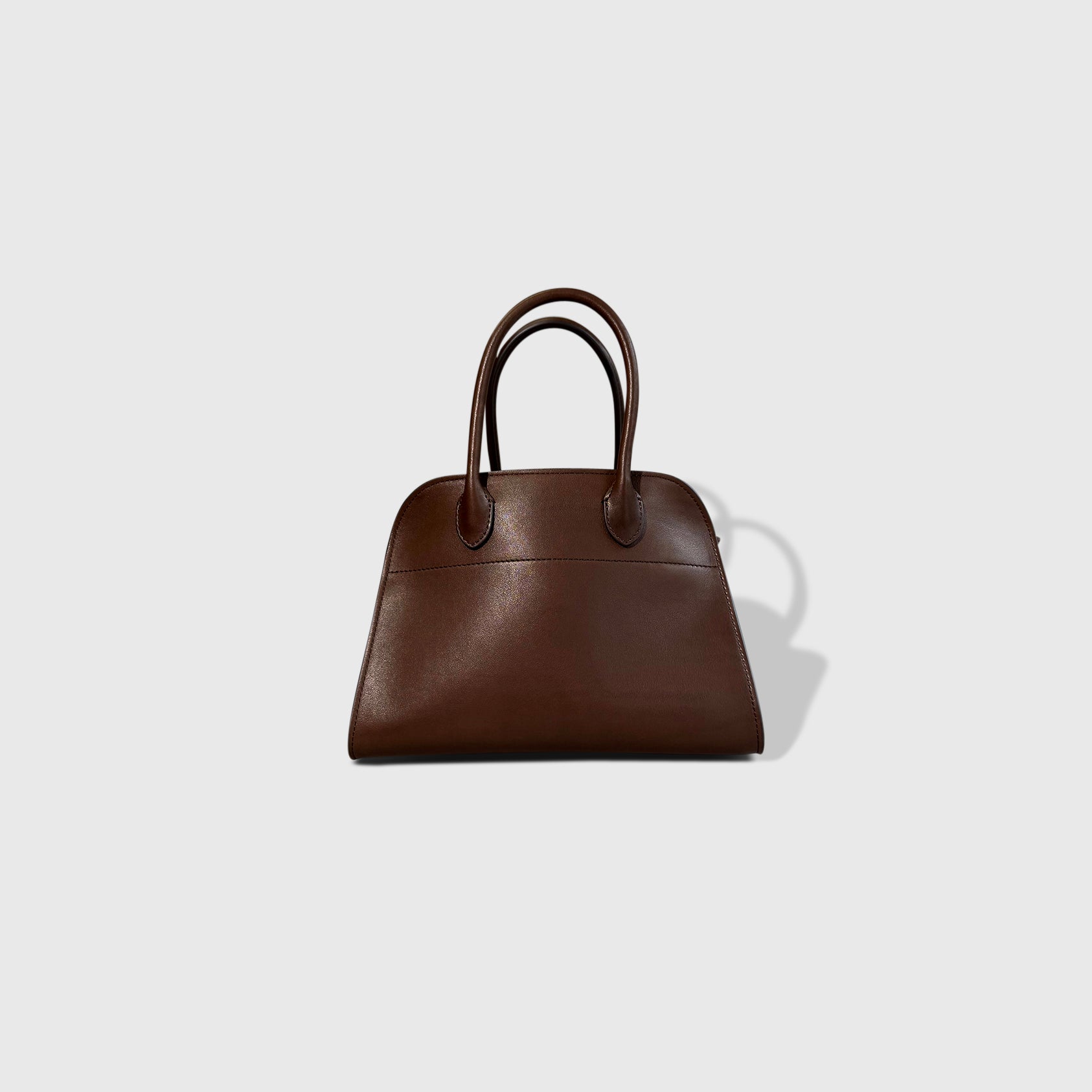 The Row Margaux Tote Smooth 10 Calfskin Deep Brown