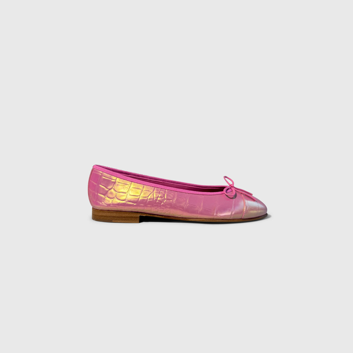 Chanel Iridescent Croc Embossed Ballet Flats