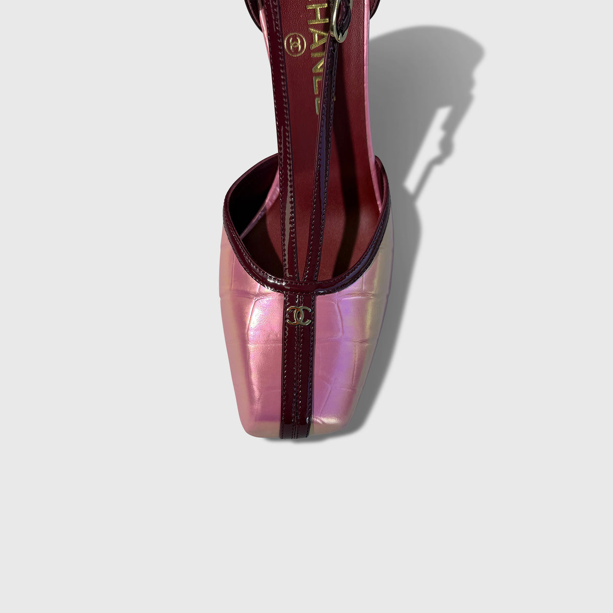 Chanel Iridescent Croc Embossed Mary Janes
