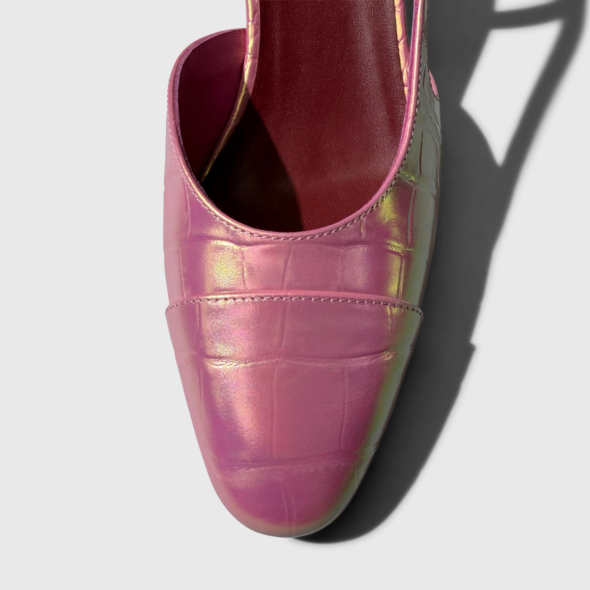 Chanel Croc Embossed Iridescent Slingbacks
