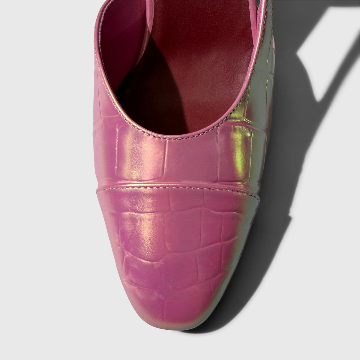 Chanel Croc Embossed Iridescent Slingbacks
