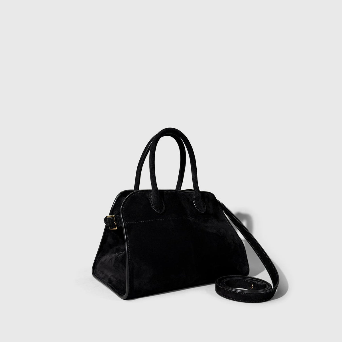 The Row Margaux Suede 10 black Gold Tone Hardware