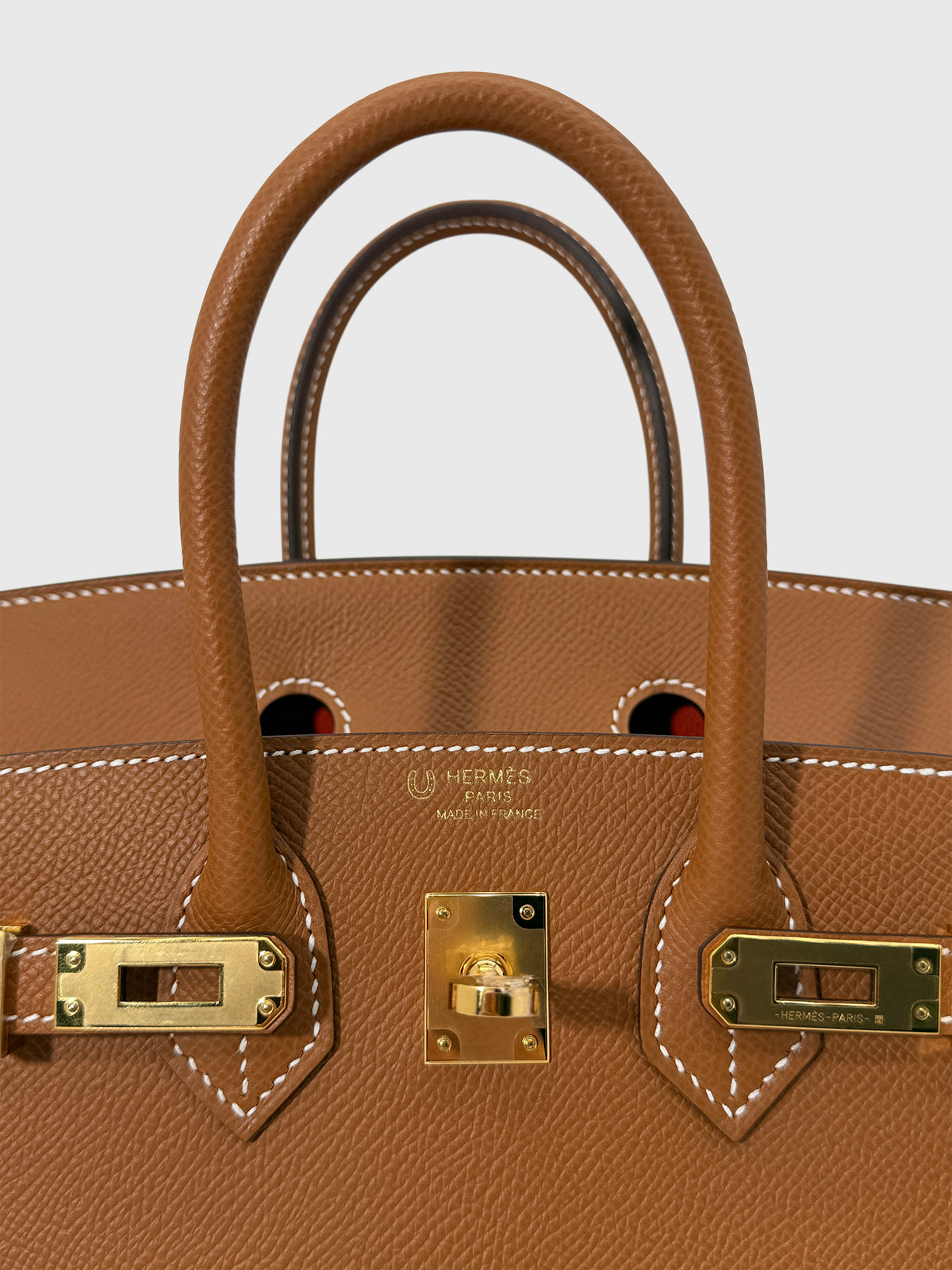 Hermès Birkin 25 Epsom Gold Sellier Verso Orange Gold Hardware