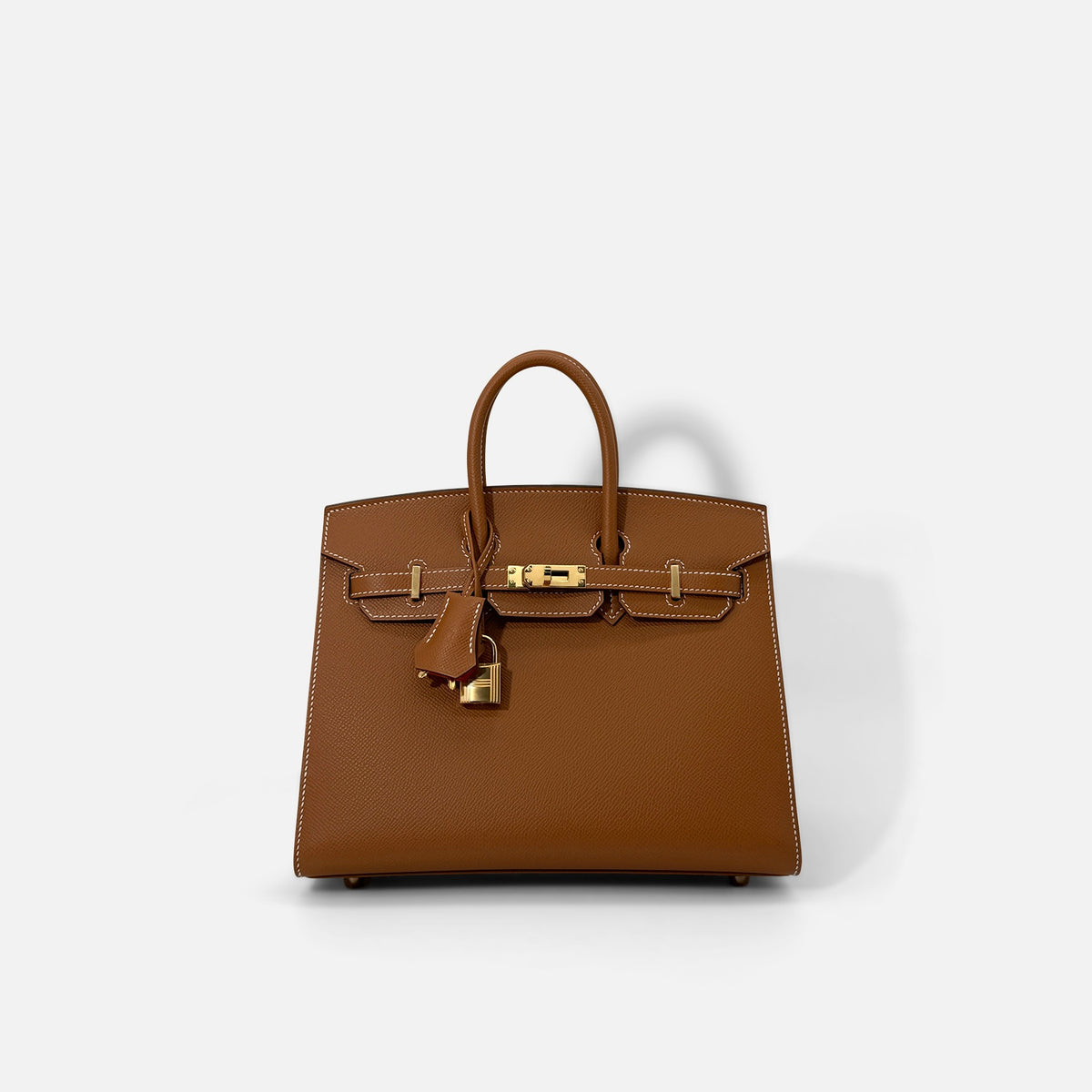 Hermès Birkin 25 Epsom Gold Sellier Verso Orange Gold Hardware