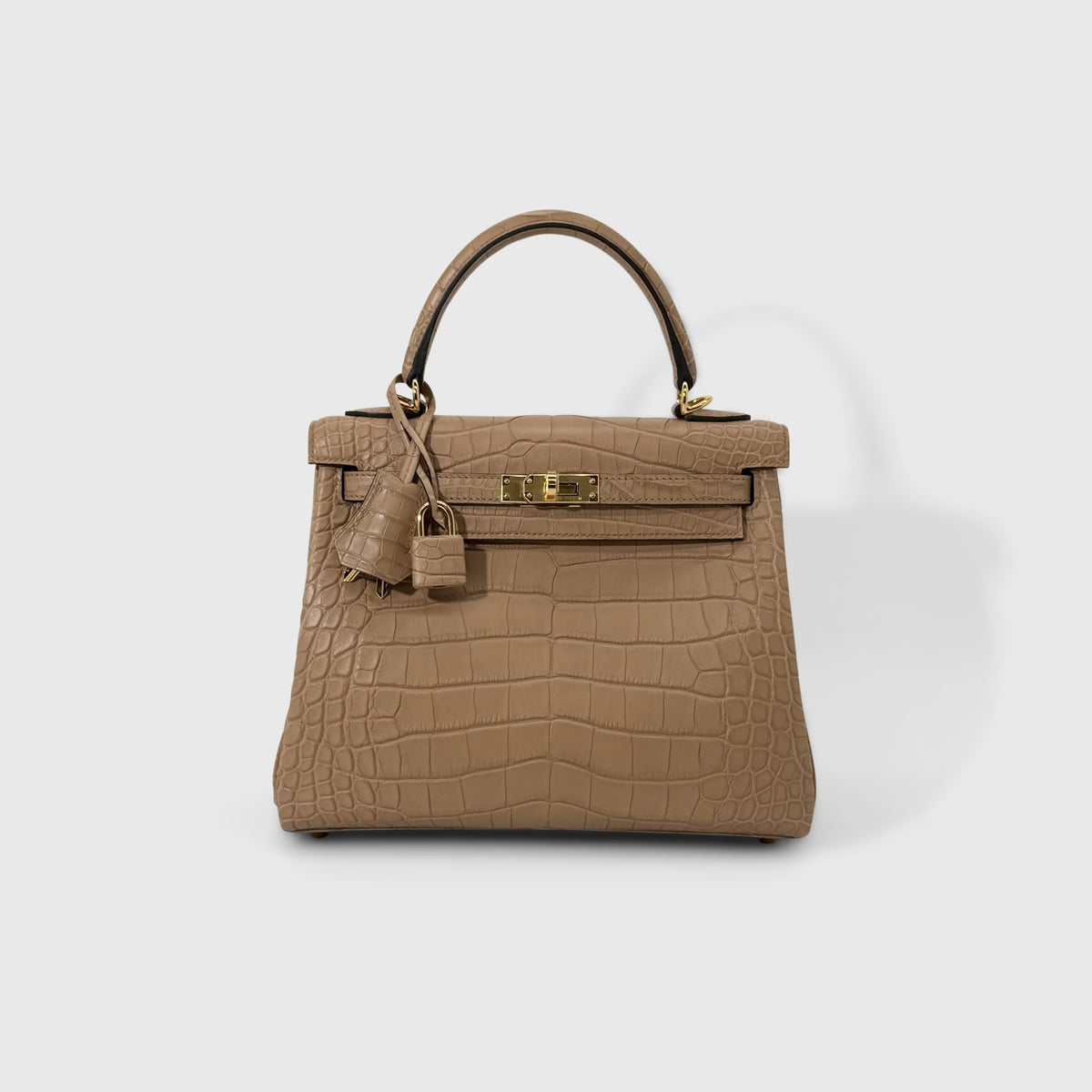 Hermès Kelly 25 Alligator Chai Matte Gold Hardware
