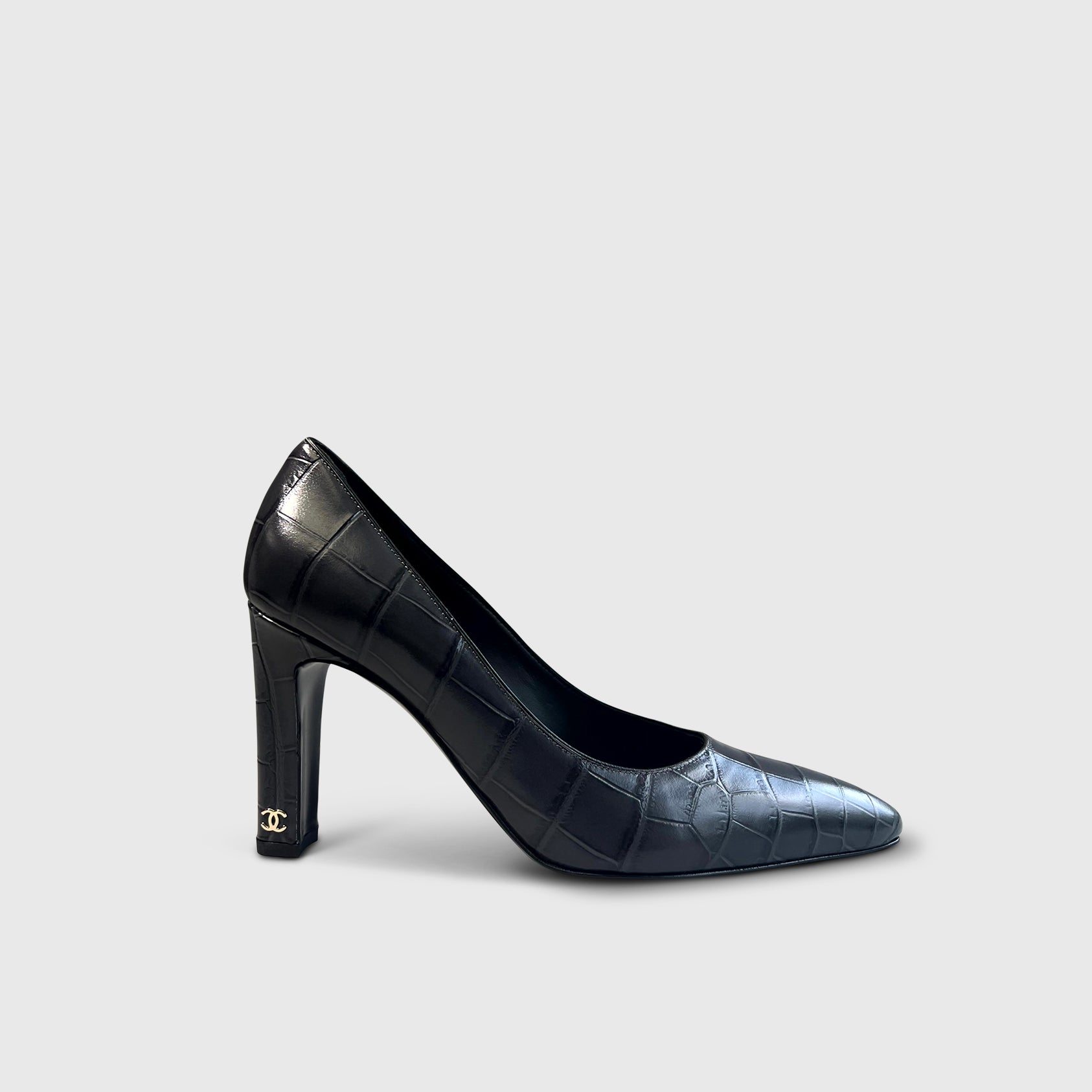 Chanel Croc Embossed Pumps