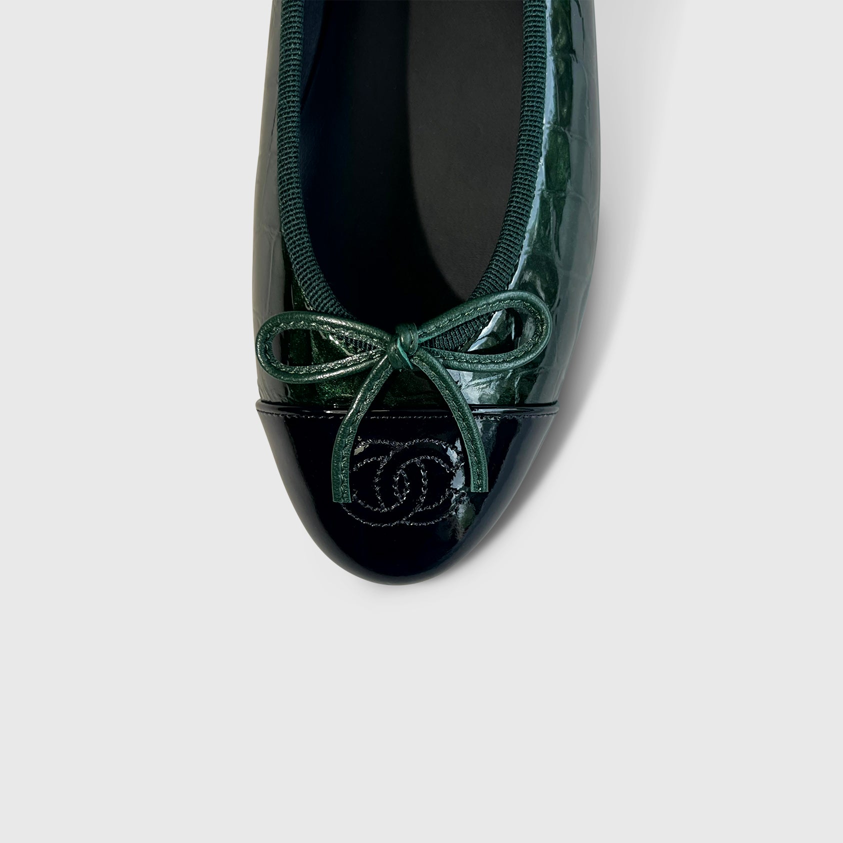 Chanel Croc Embossed Ballet Flats