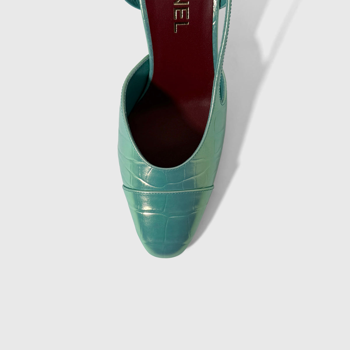 Chanel Croc Embossed Iridescent Slingbacks
