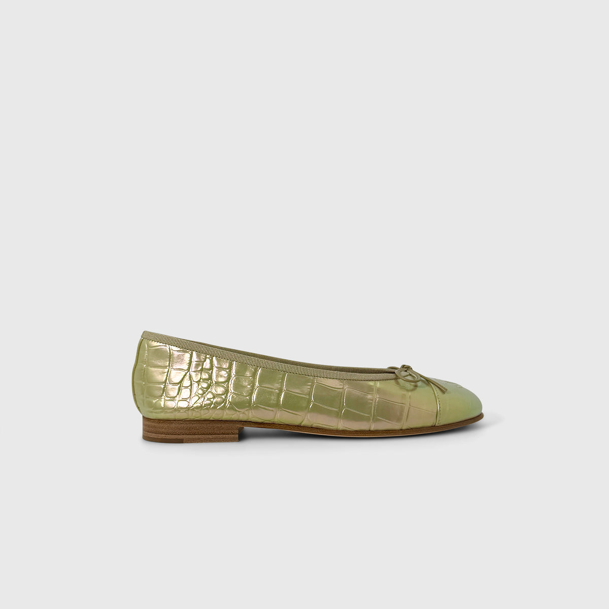 Chanel Iridescent Croc Embossed Ballet Flats