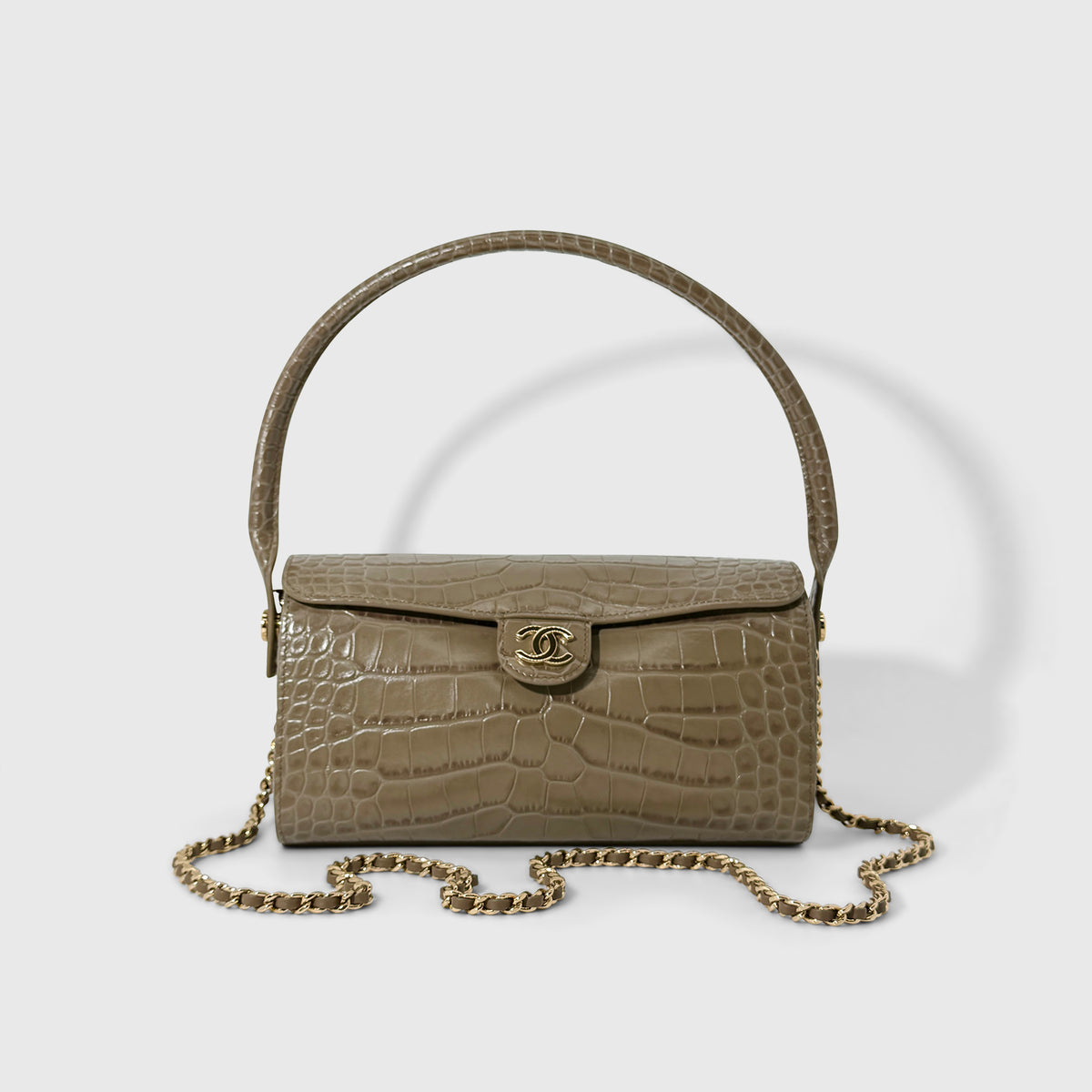 Chanel Croc Embossed Shoulder Bag