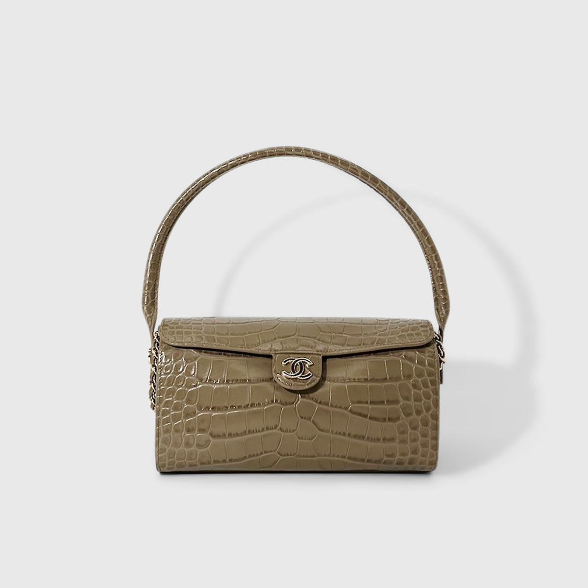 Chanel Croc Embossed Shoulder Bag