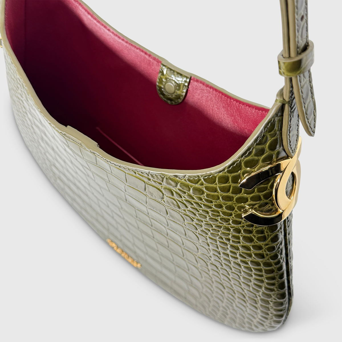 Chanel Croc Embossed Hobo Bag