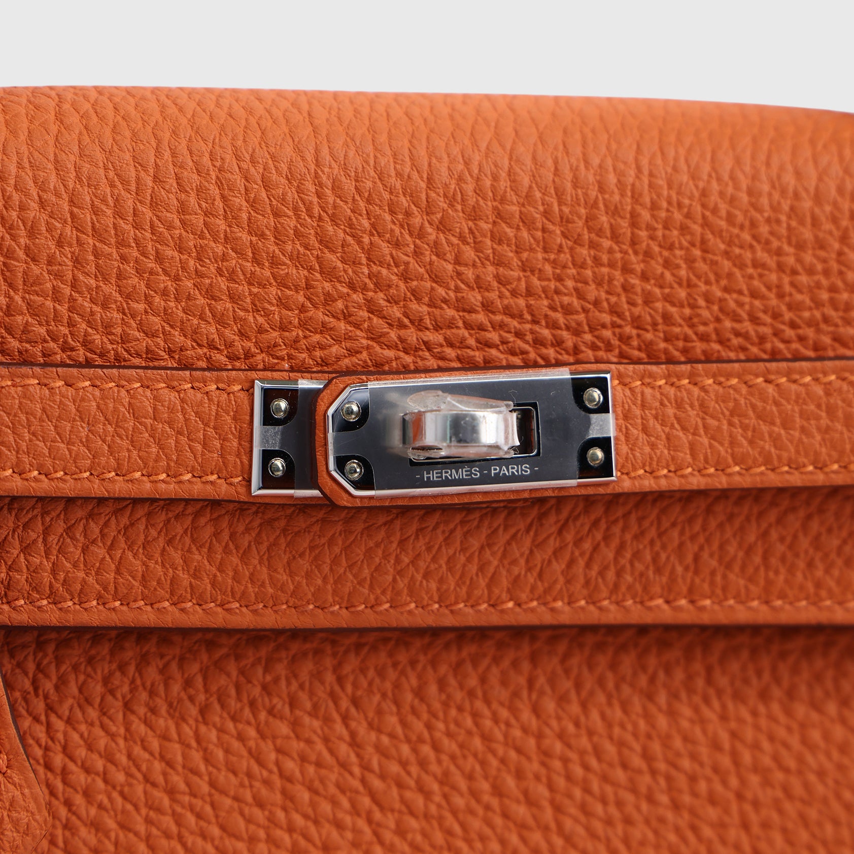 Hermès Kelly 25 Togo Orange Palladium Hardware Retourne