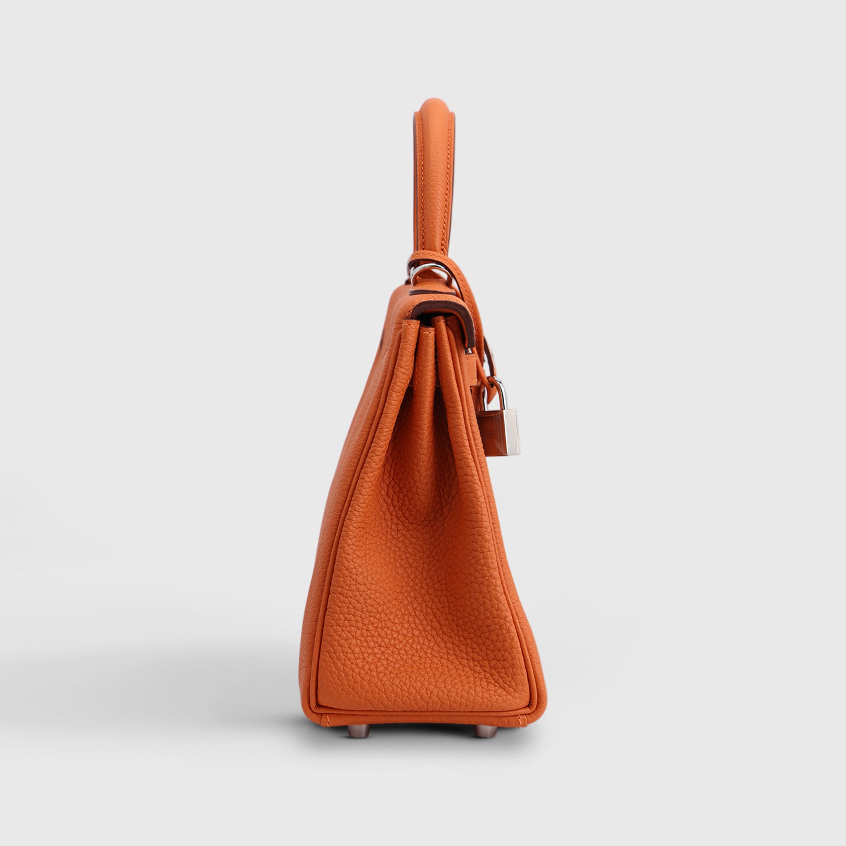 Hermès Kelly 25 Togo Orange Palladium Hardware Retourne