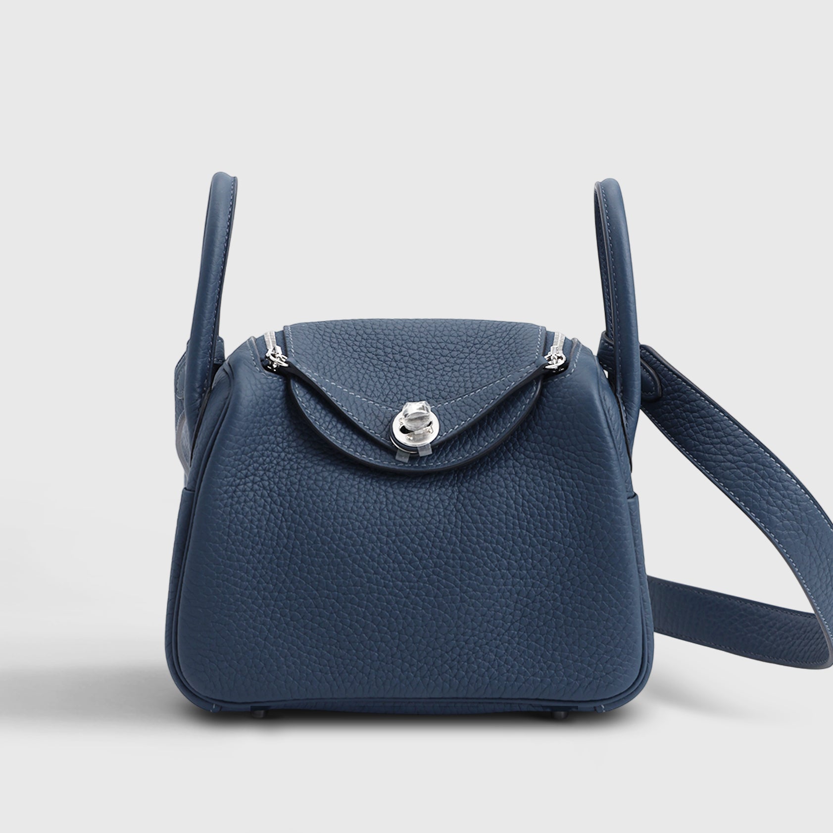 Hermès Lindy 20 Clemence Blue de Prusse Palladium Hardware