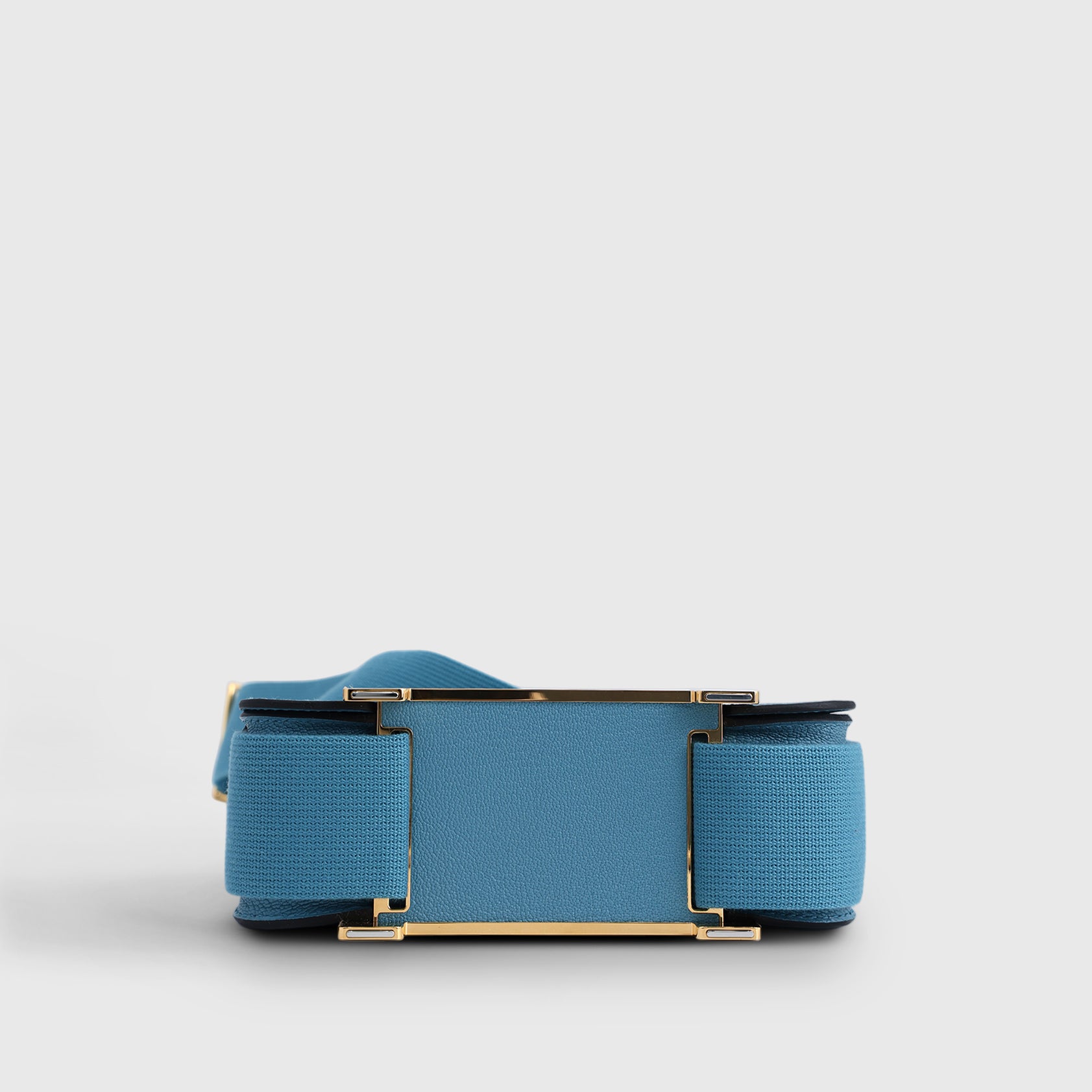 Hermès Geta Bag Chevre Blue Jean Gold Hardware