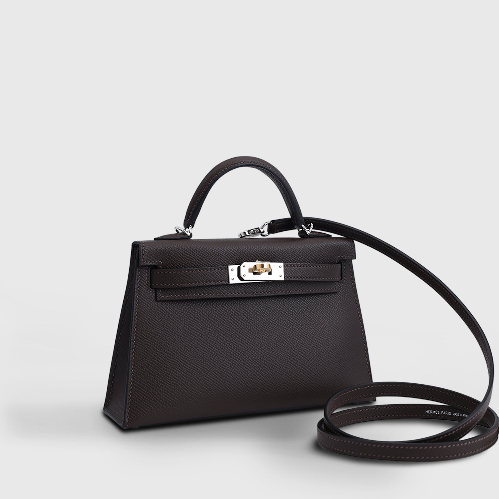 Hermès Kelly Mini Epsom Ebene Electrum Sellier