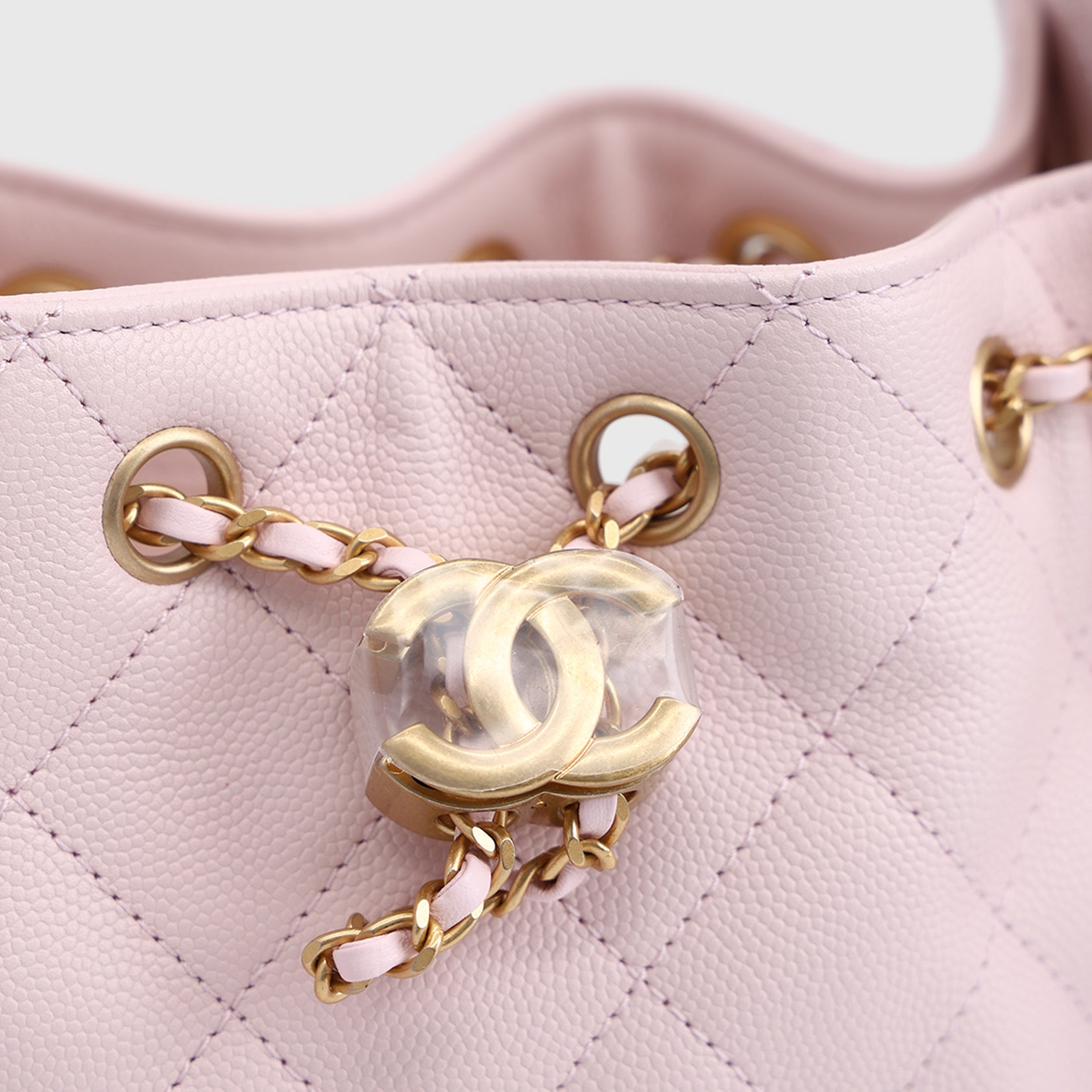 Chanel 25 Hobo Bag Mini Caviar Pink Gold Hardware