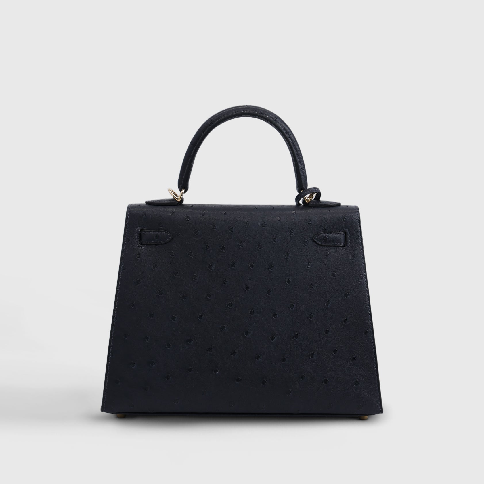 Hermès Kelly 25 Ostrich Caban Permabrass Hardware