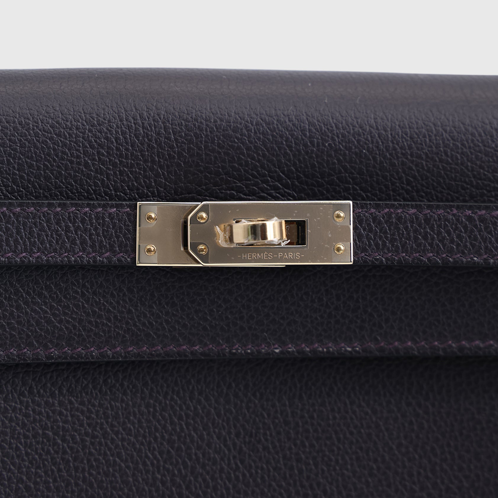 Hermès Kelly Danse Evercolor Prunoir / Verso Anemone Permabrass