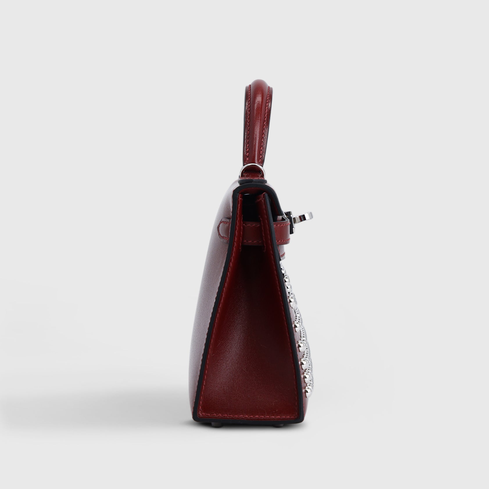 Hermès Kelly Mini Box Calf Rouge H Palladium Hardware Cloute