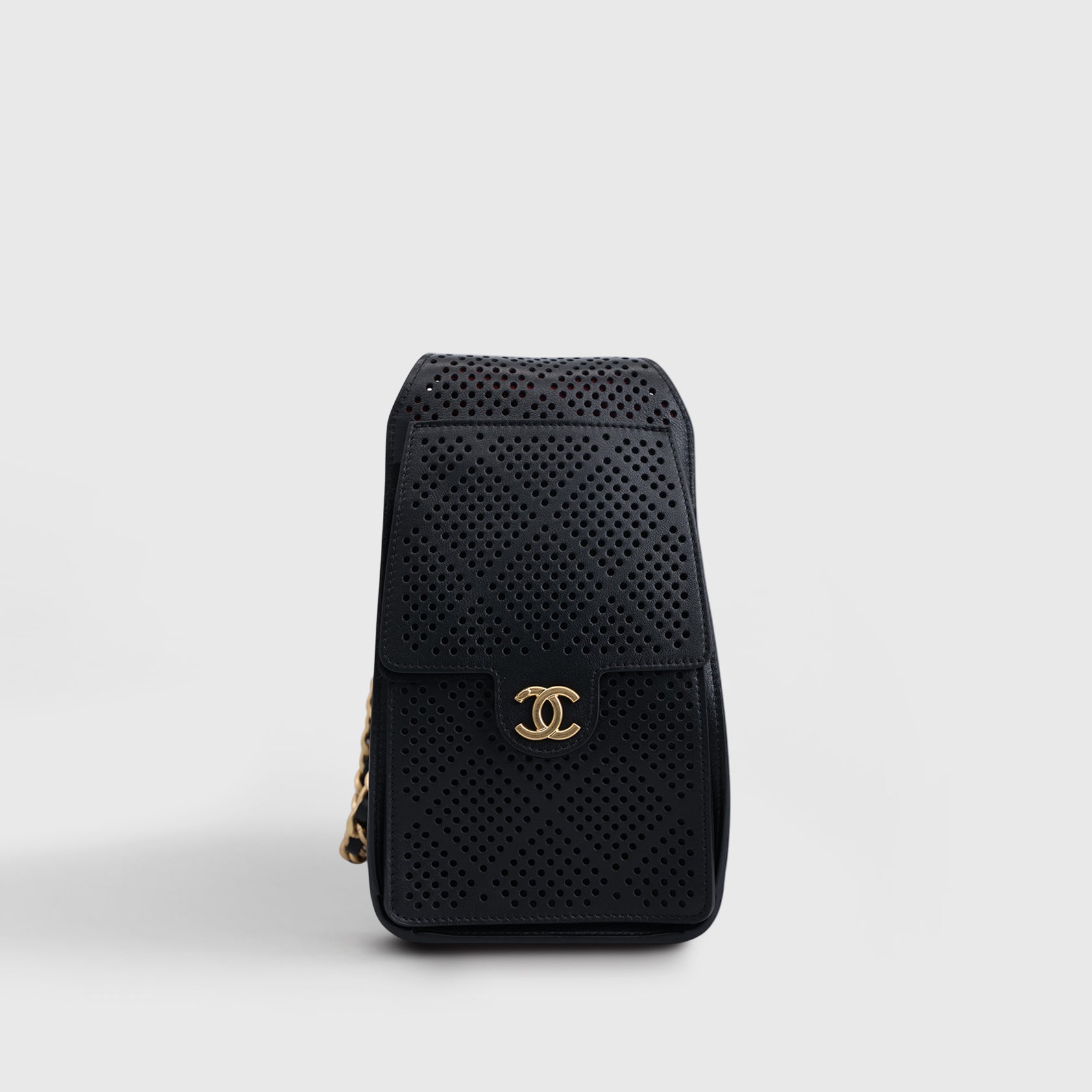 Chanel 25 Hobo Perforated Small Calfskin Black Gold Hardware