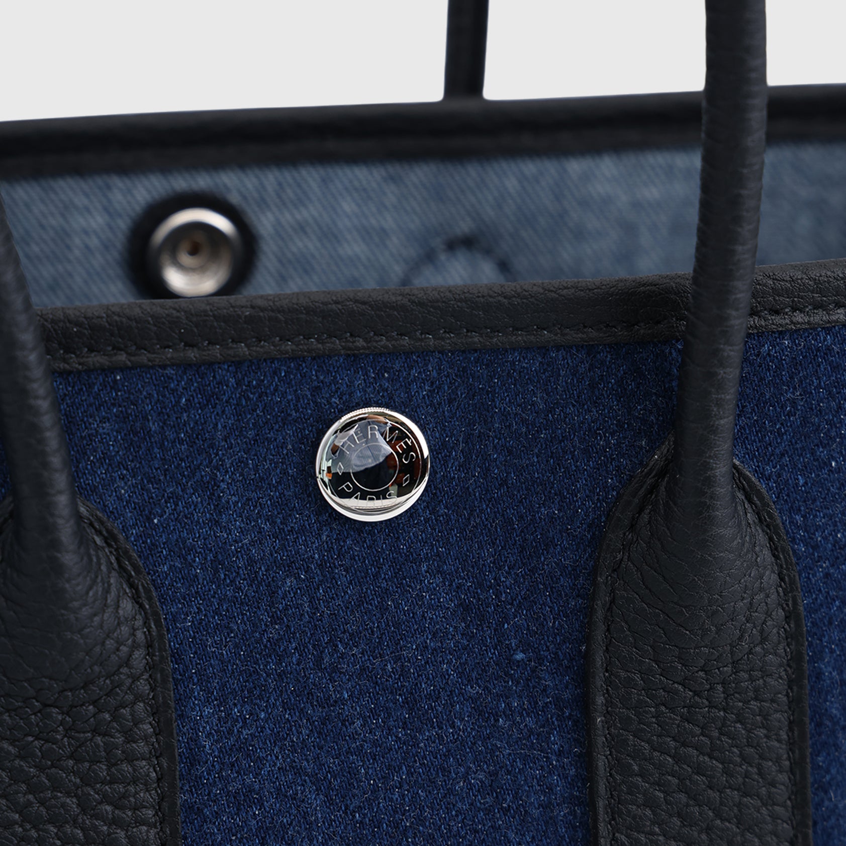Hermès Garden Party Tote 23 Negonda Denim Palladium Hardware